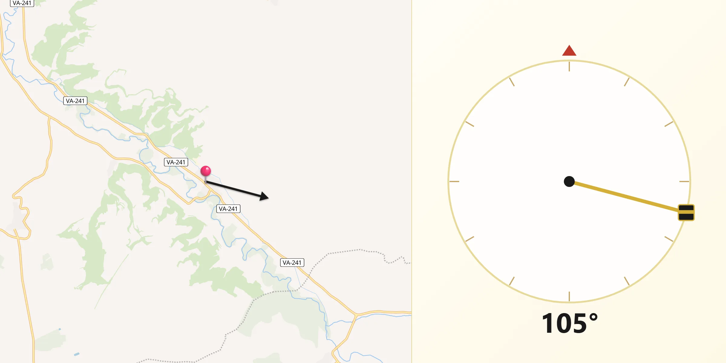 Dirección de la Qibla desde Rábano