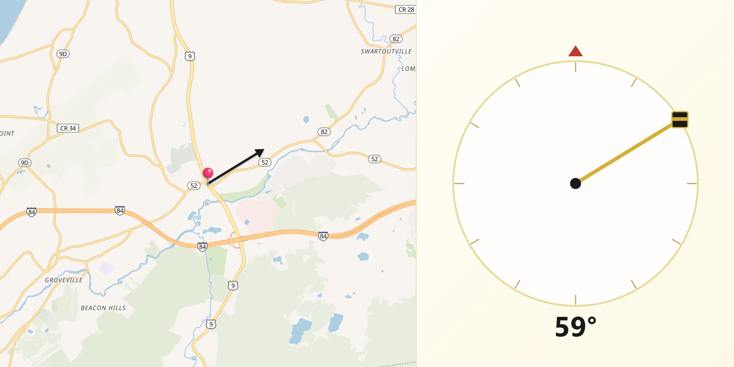 Qibla Direction from Fishkill