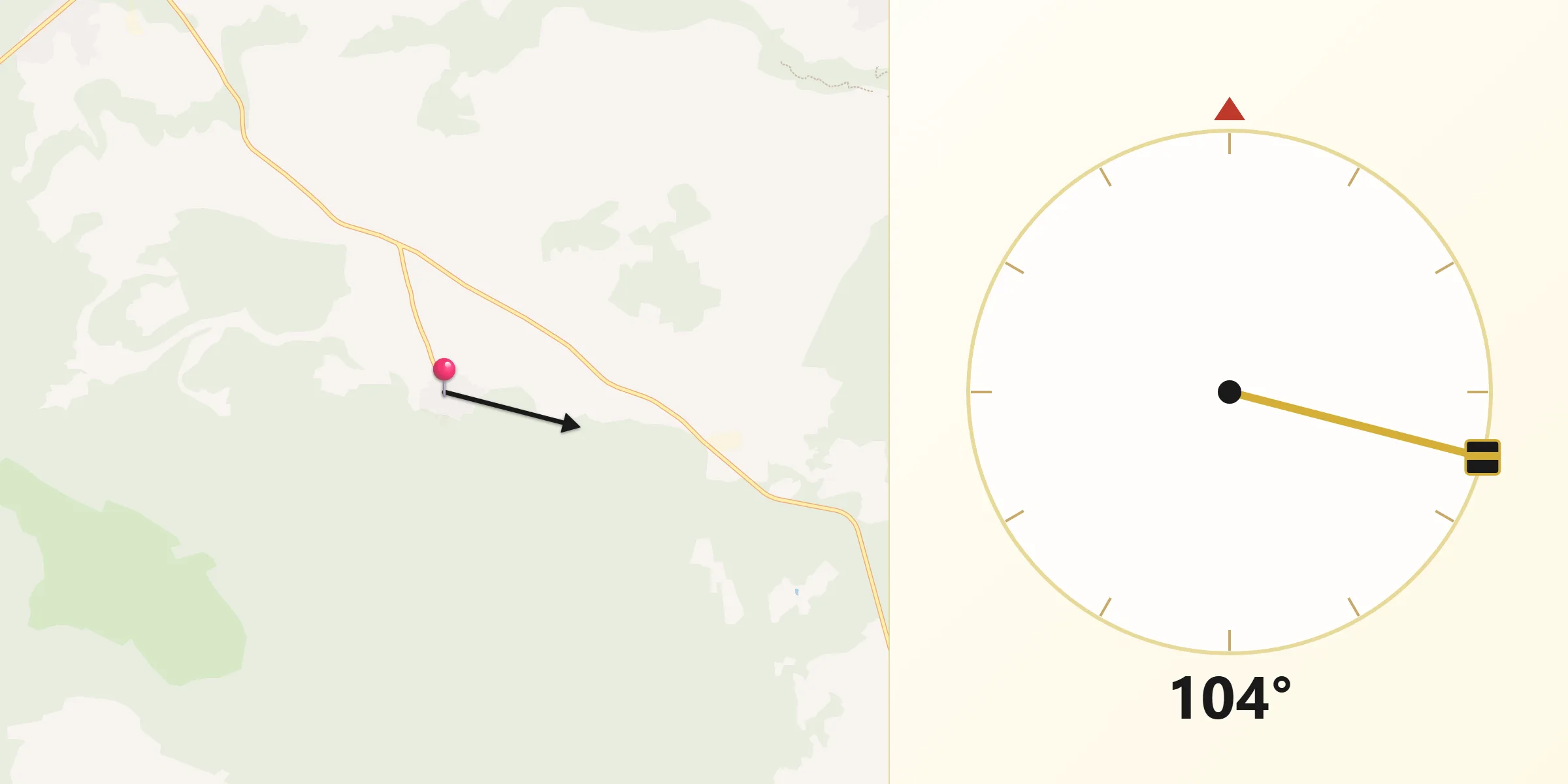 Dirección de la Qibla desde La Parrilla