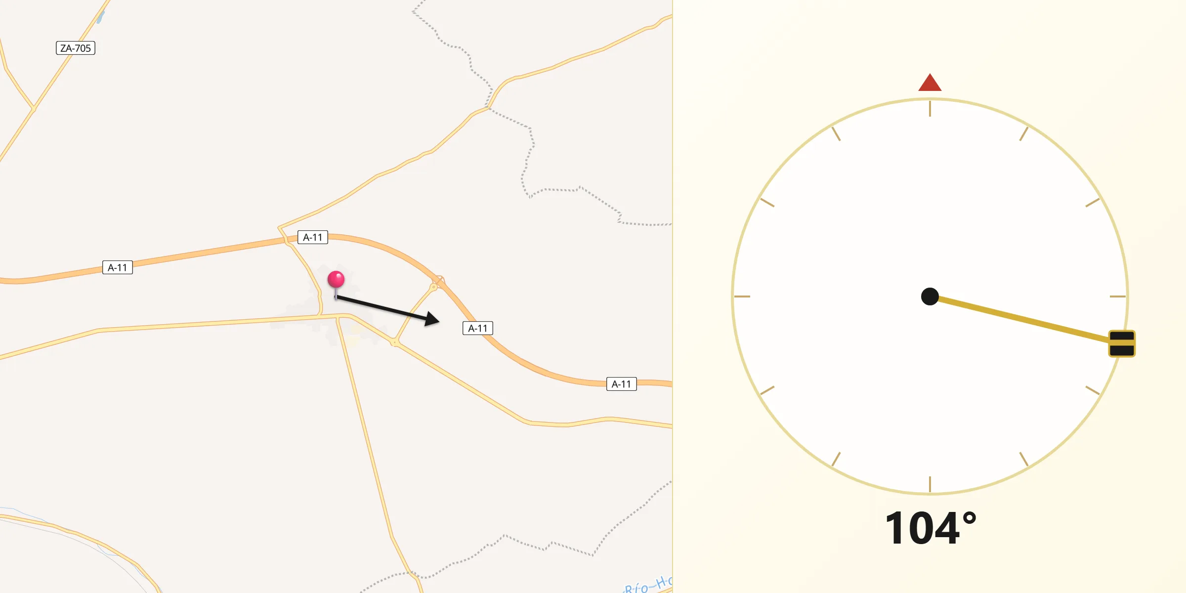 Dirección de la Qibla desde Morales de Toro