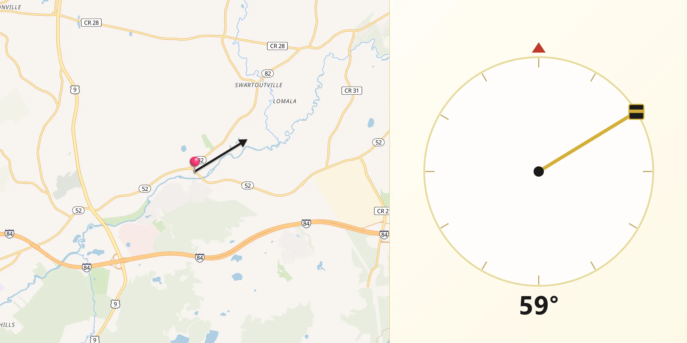 Qibla Direction from Brinckerhoff