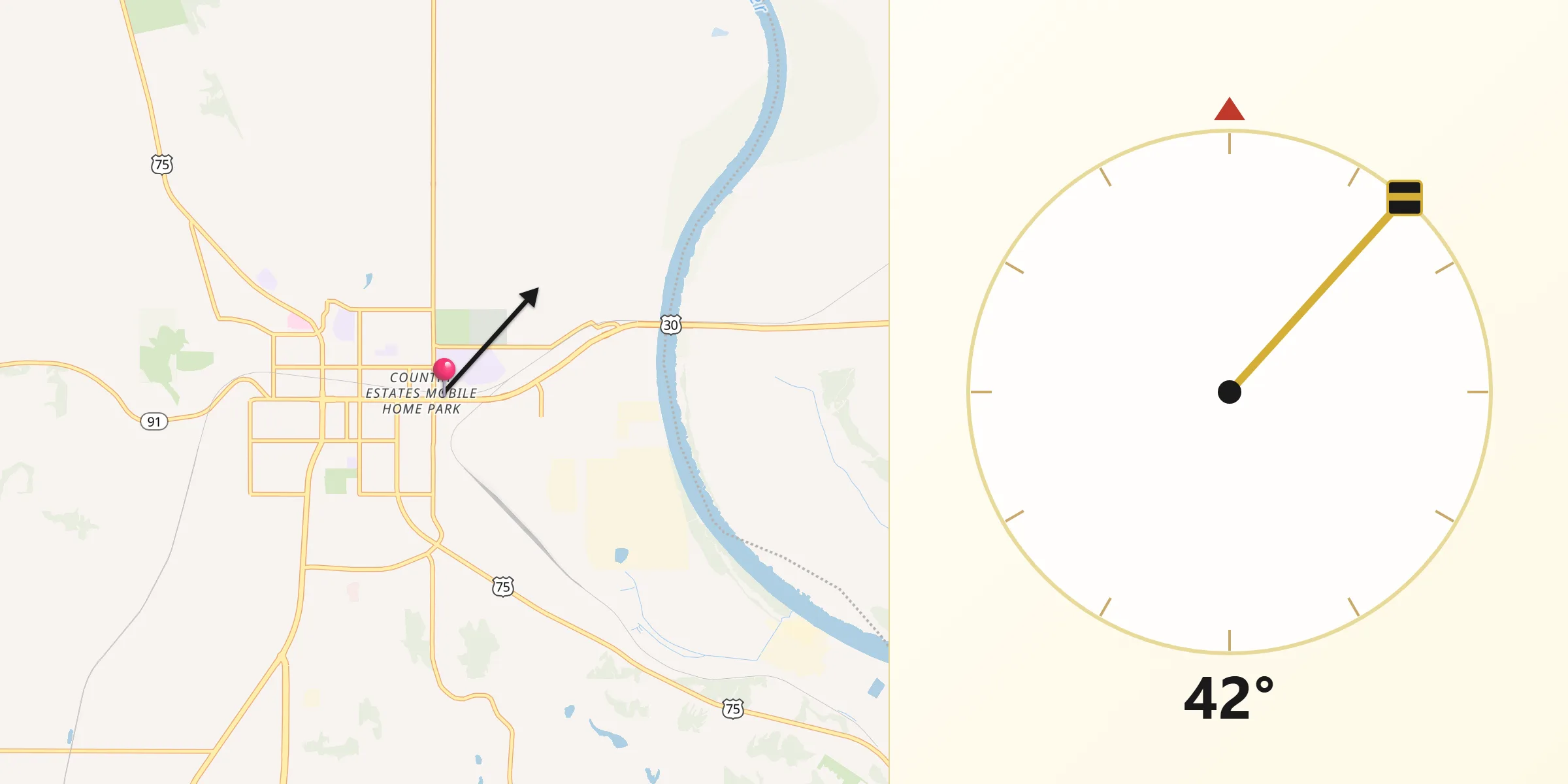 Qibla Direction from Blair