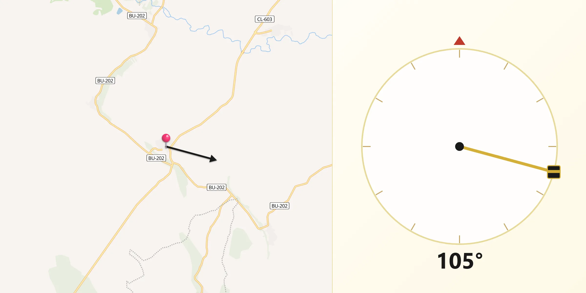 Dirección de la Qibla desde Moradillo de Roa