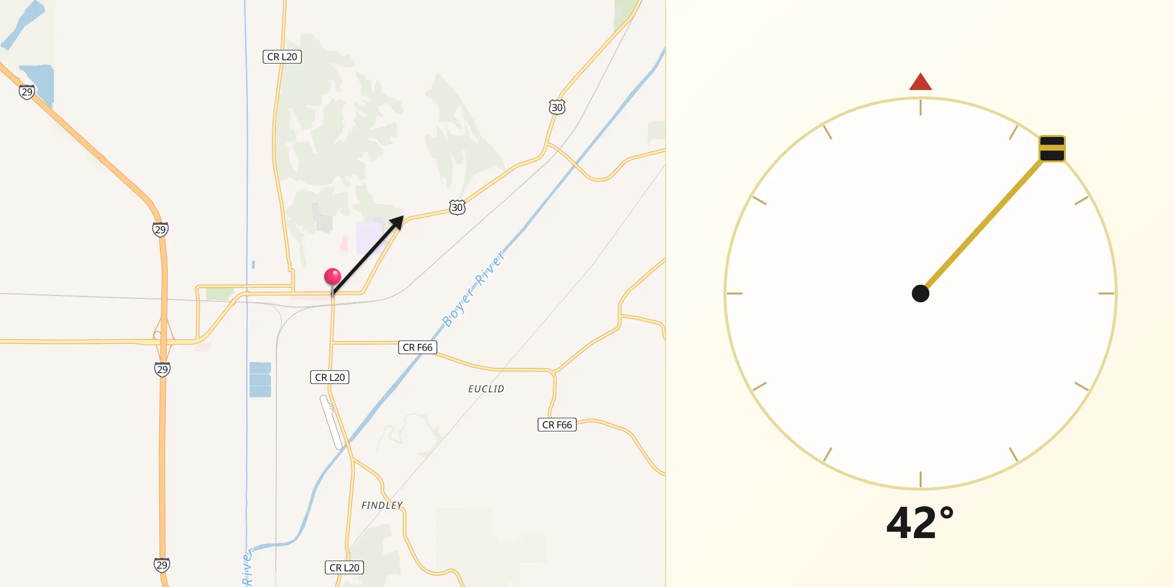 Qibla Direction from Missouri Valley