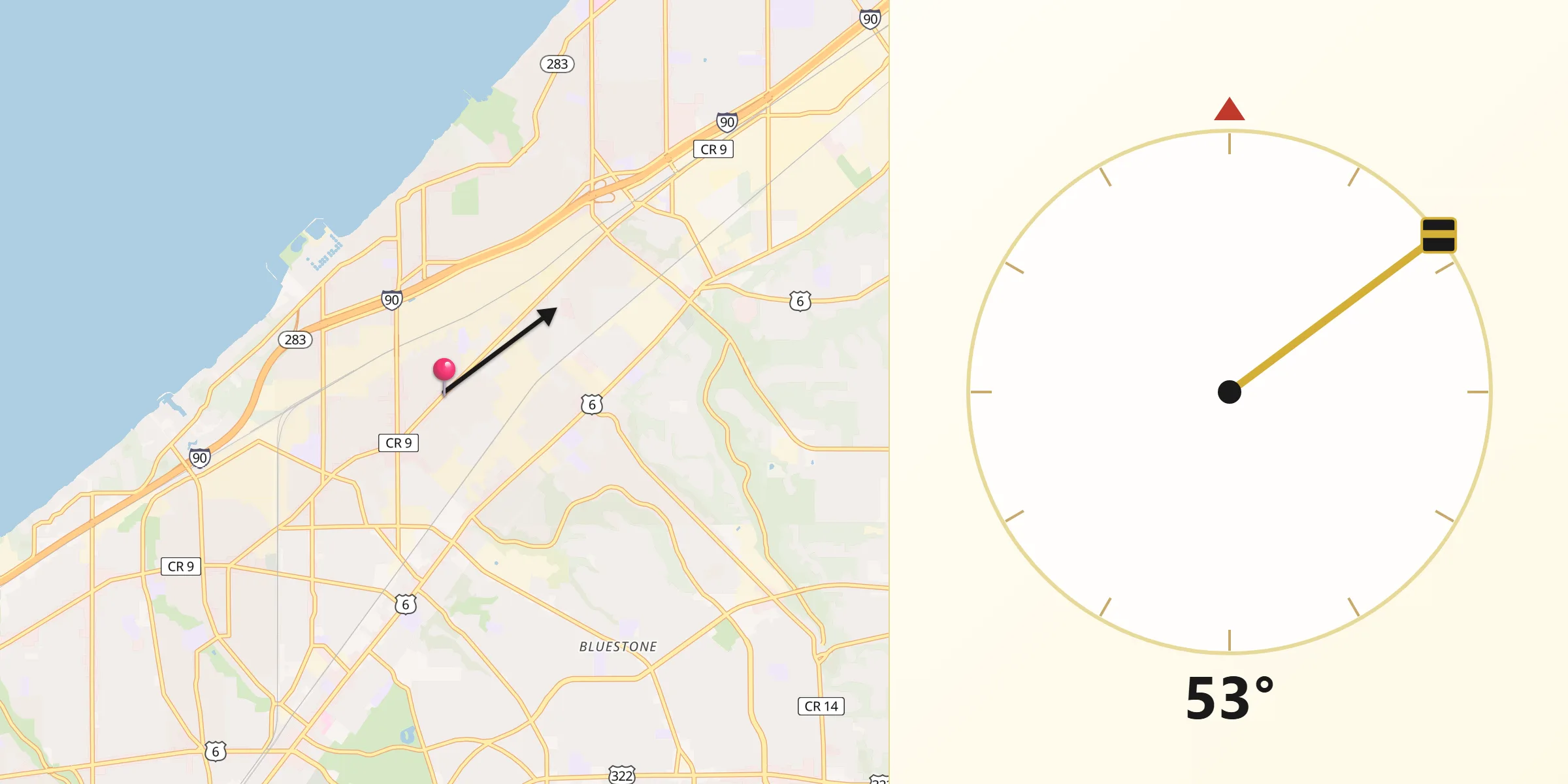 Qibla Direction from Collinwood