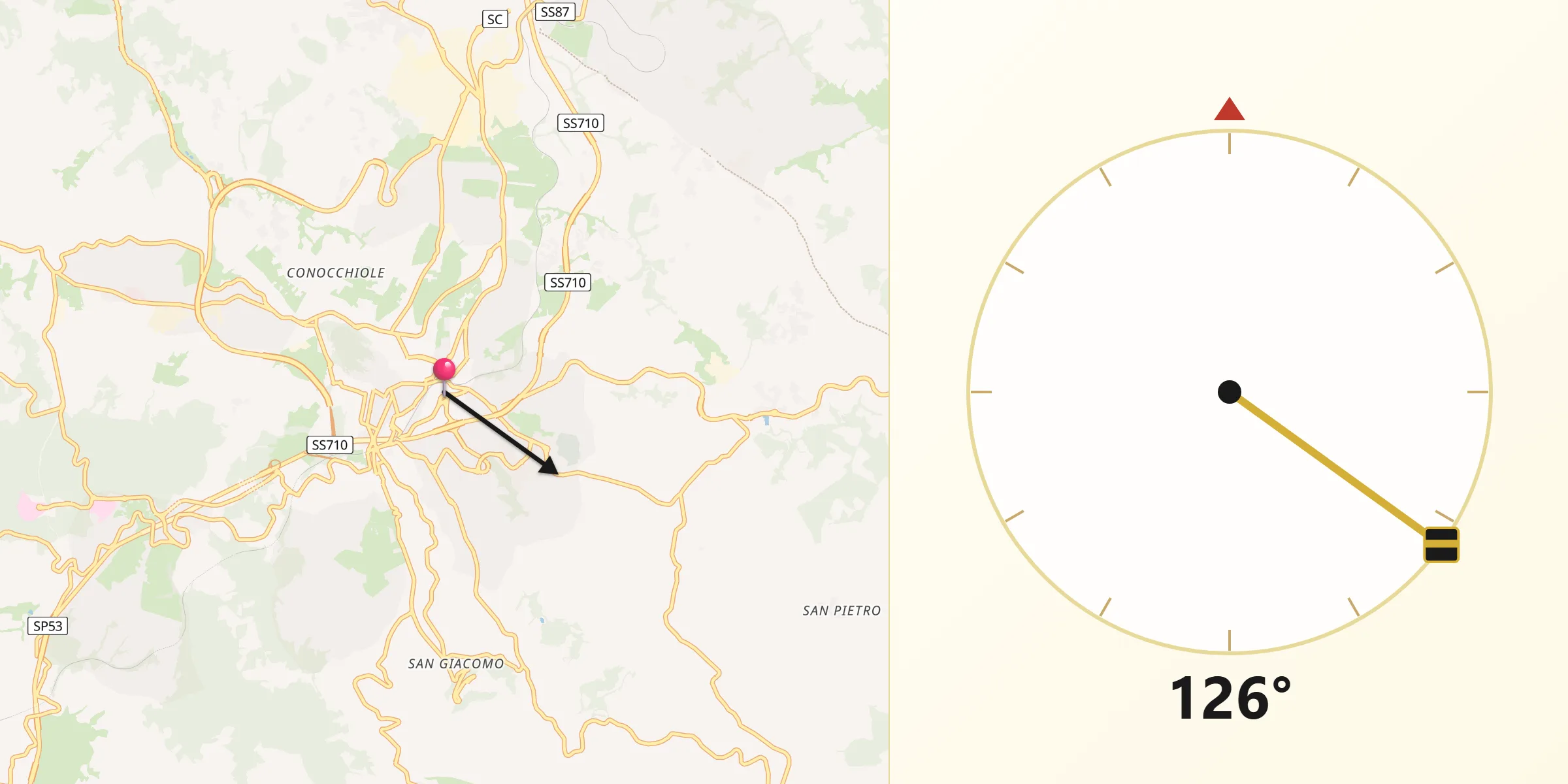 Direzione della Qibla da Campobasso