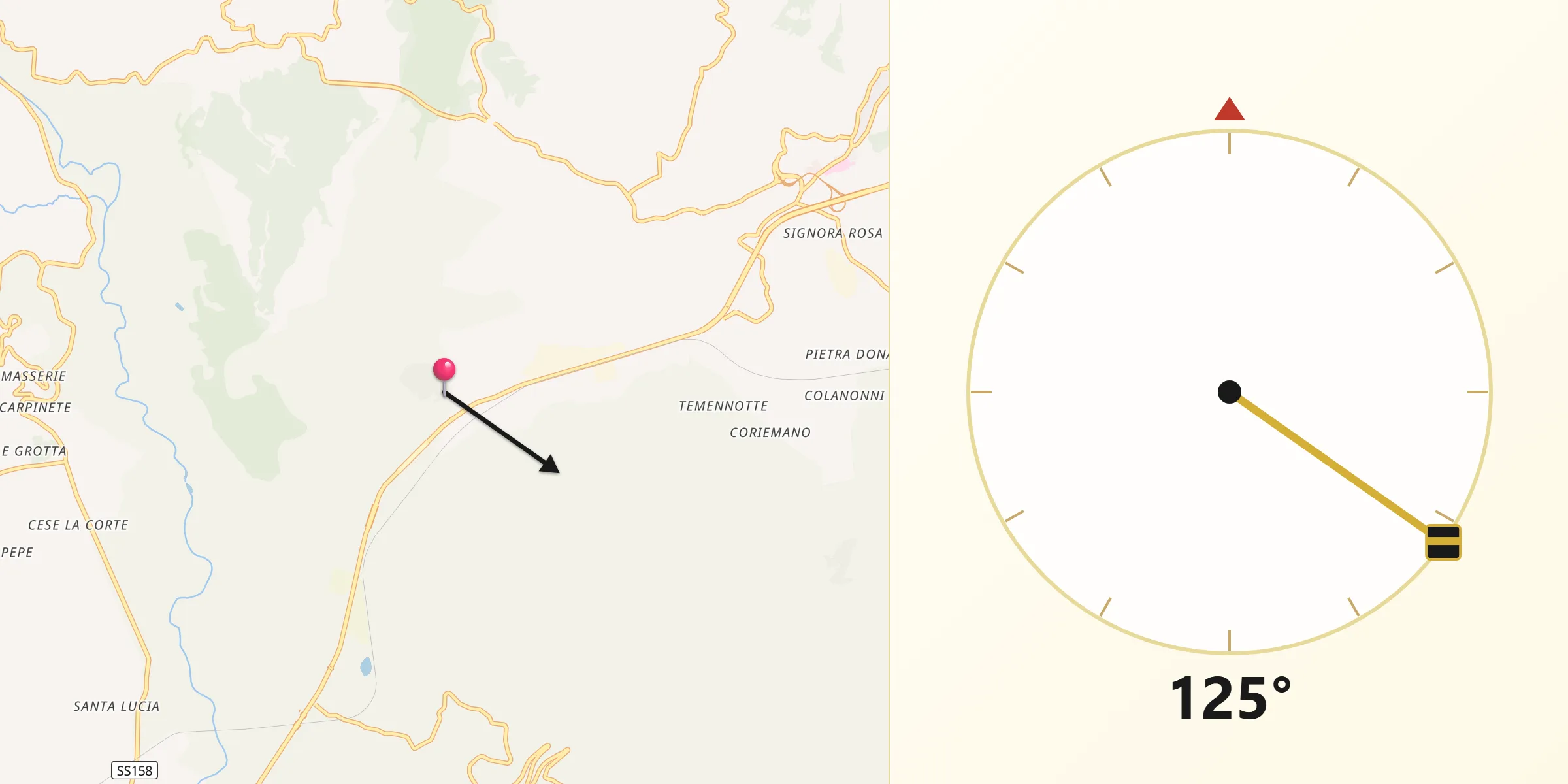 Direzione della Qibla da Macchia d'Isernia