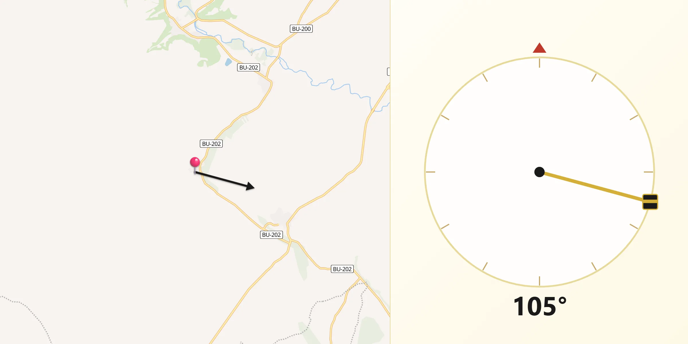 Dirección de la Qibla desde La Sequera de Haza