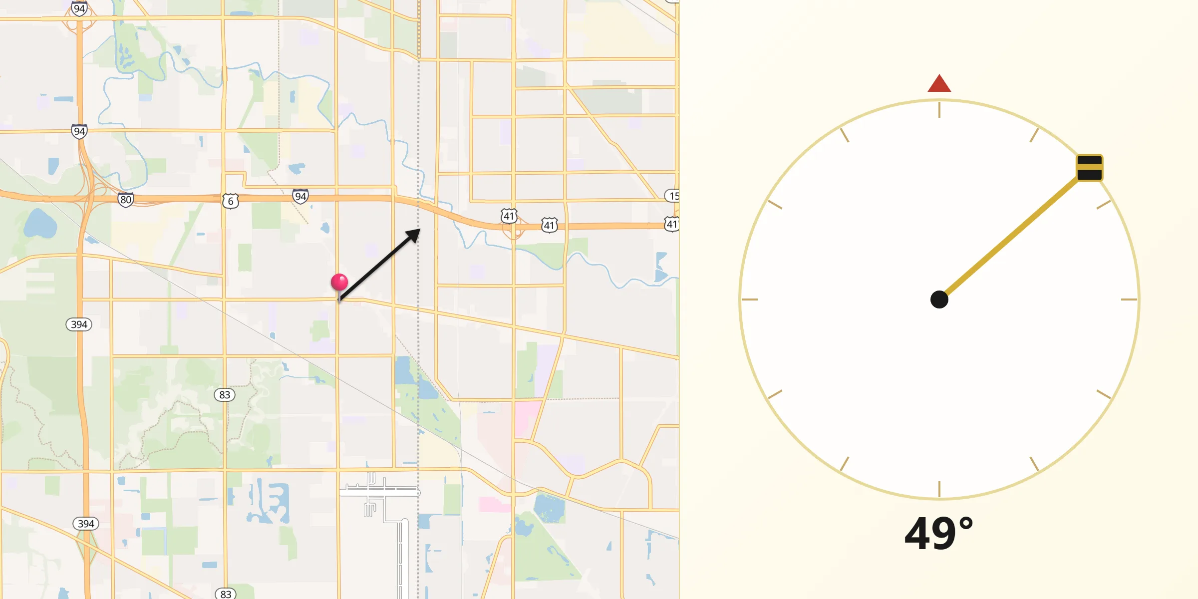 Qibla Direction from Lansing