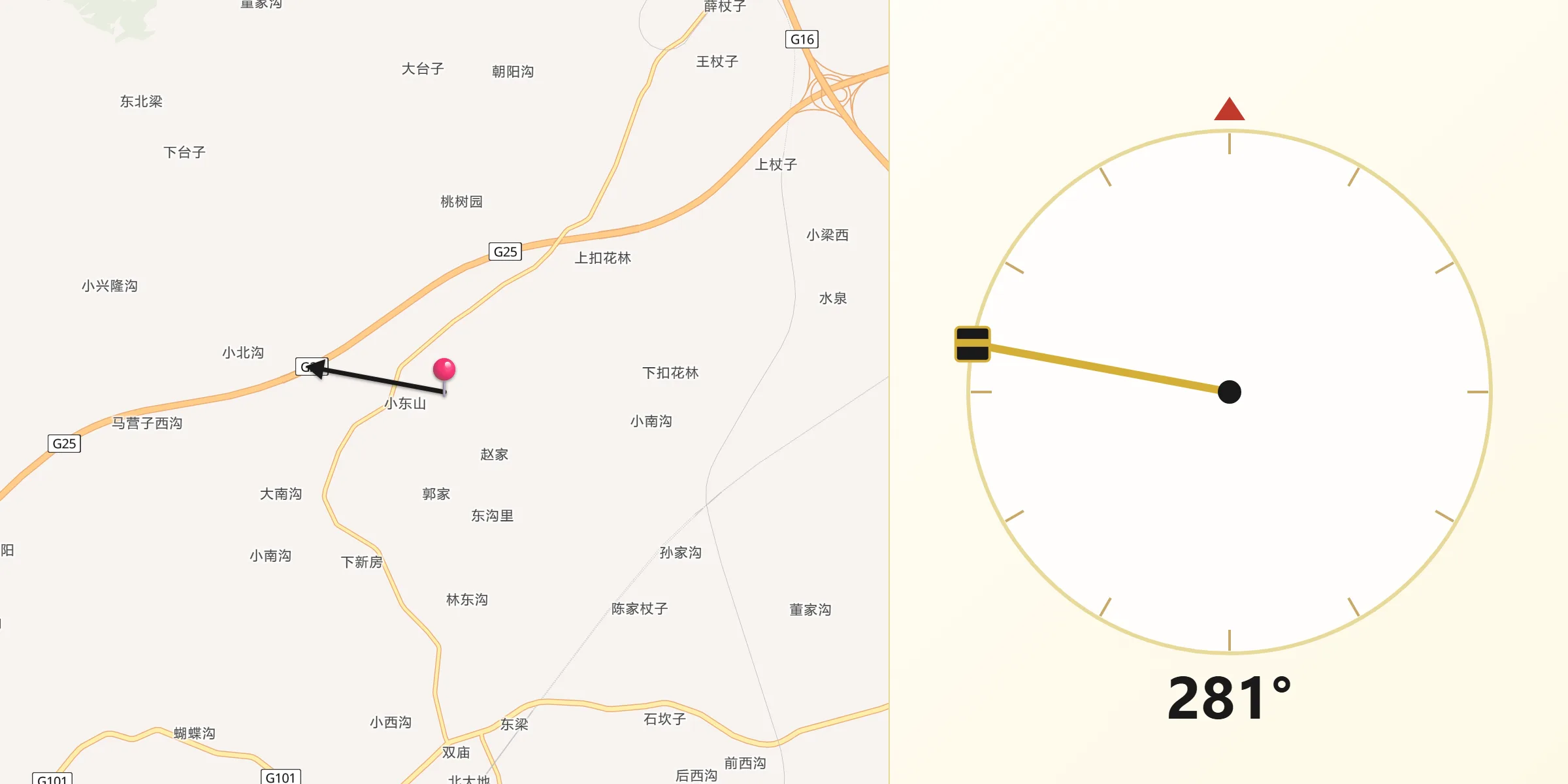 从赵家朝向麦加的方向