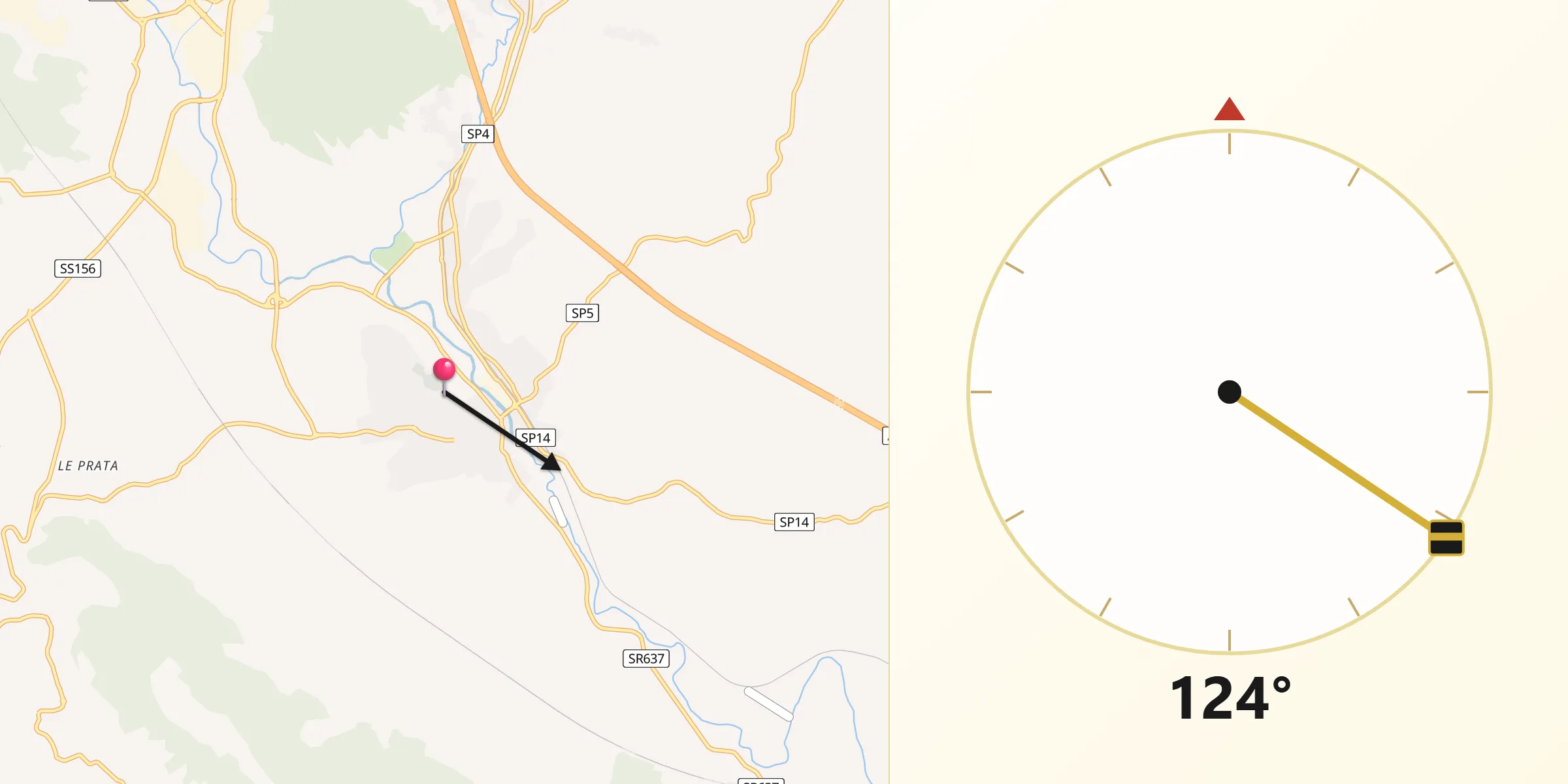 Direzione della Qibla da Ceccano