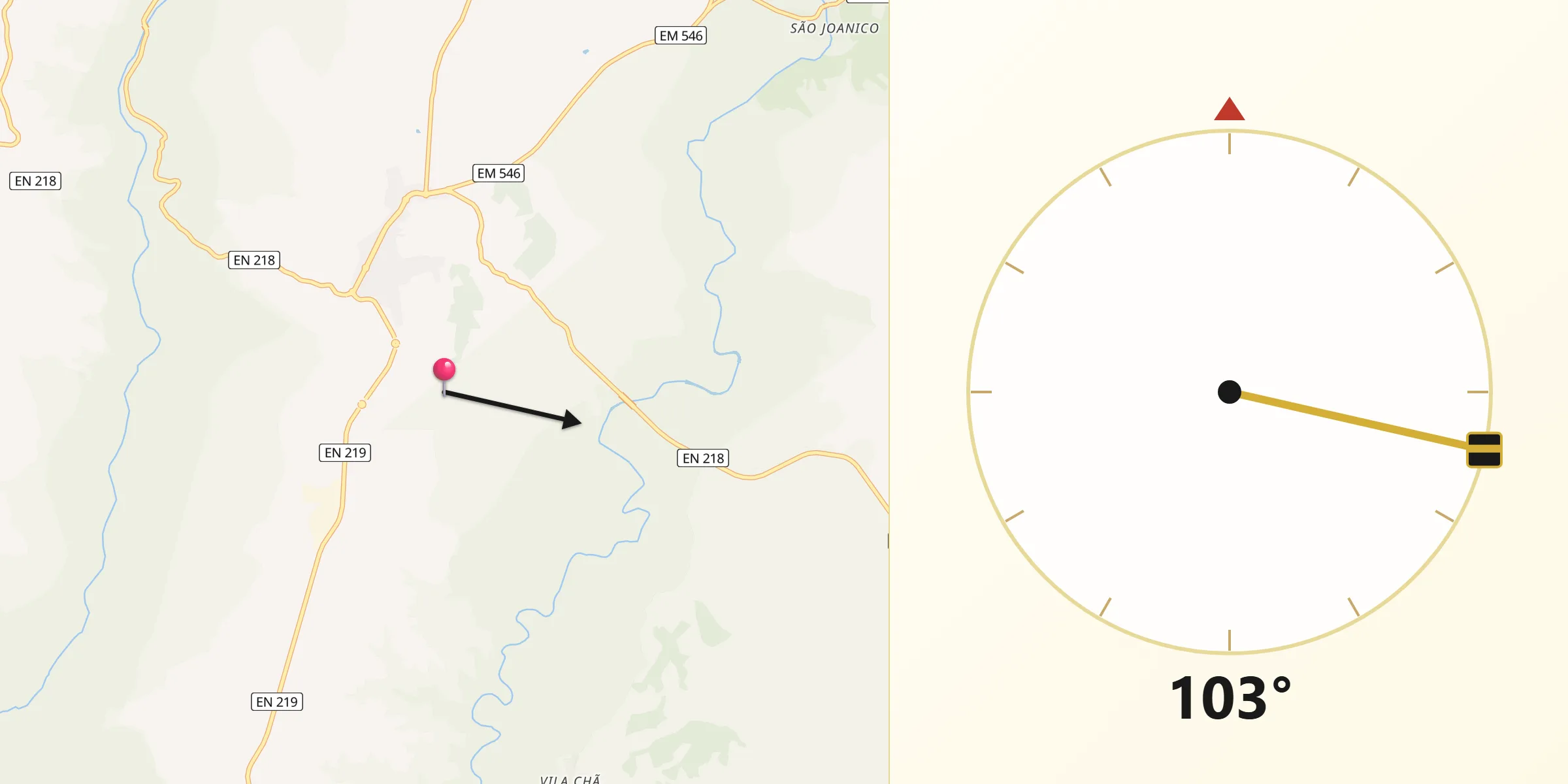 Direção da Qibla a partir de Vimioso