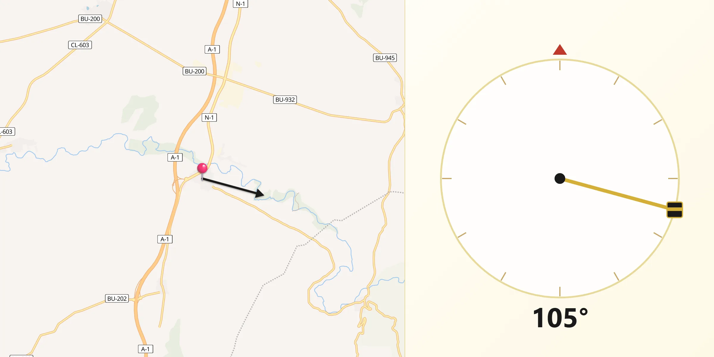 Dirección de la Qibla desde Milagros