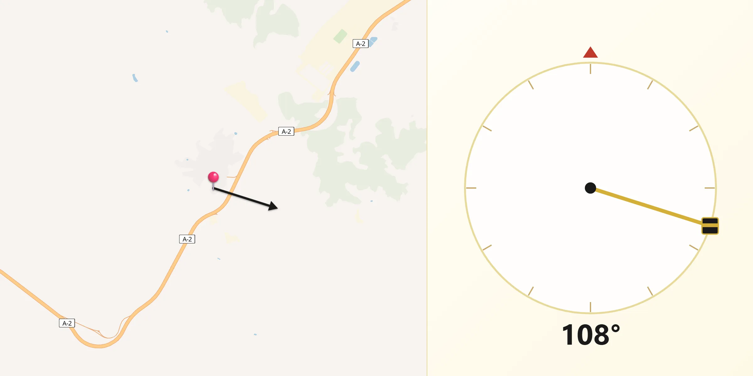 Dirección de la Qibla desde La Muela
