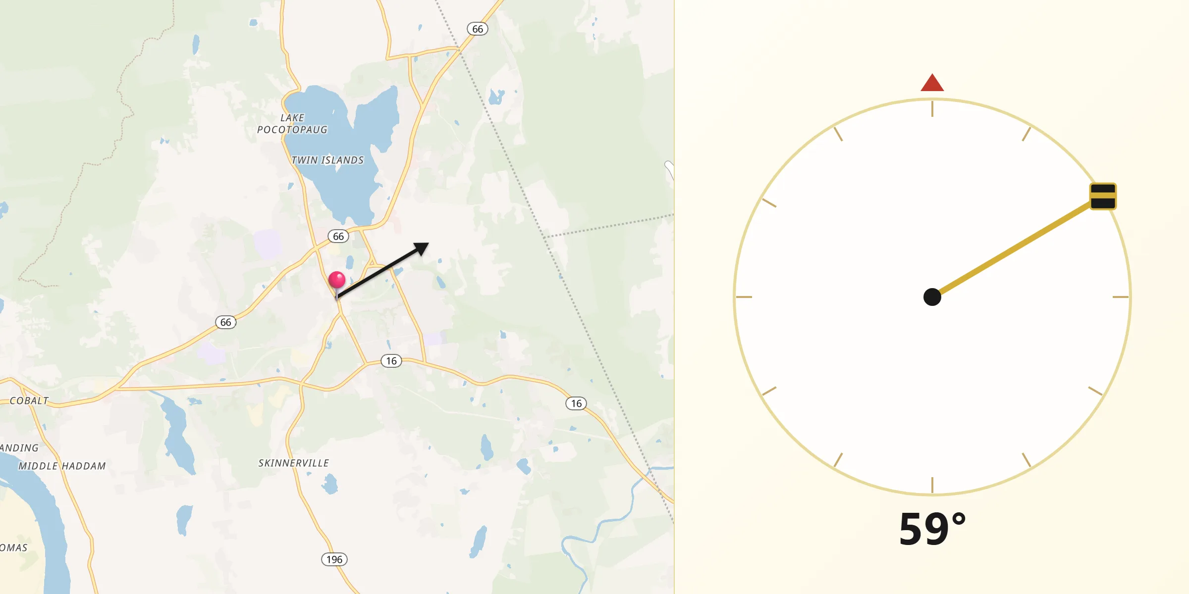 Qibla Direction from East Hampton