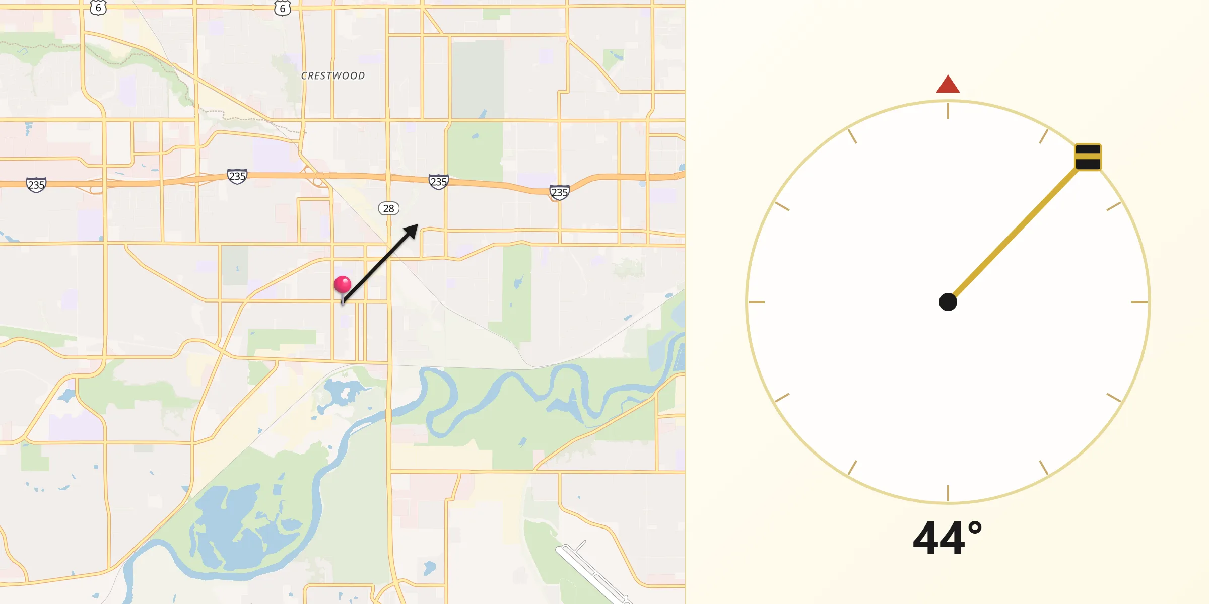 Qibla Direction from West Des Moines