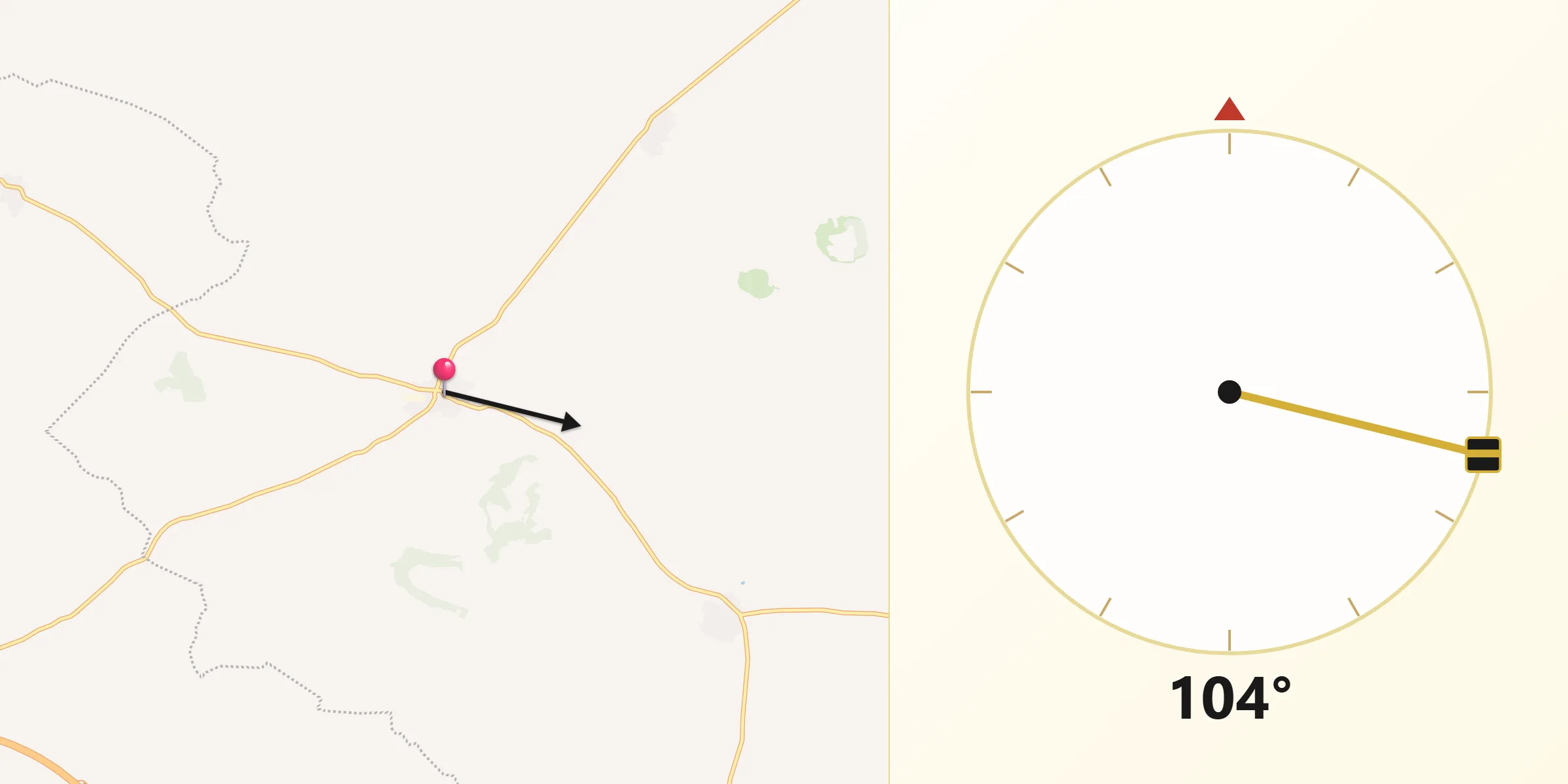 Dirección de la Qibla desde Casasola de Arión