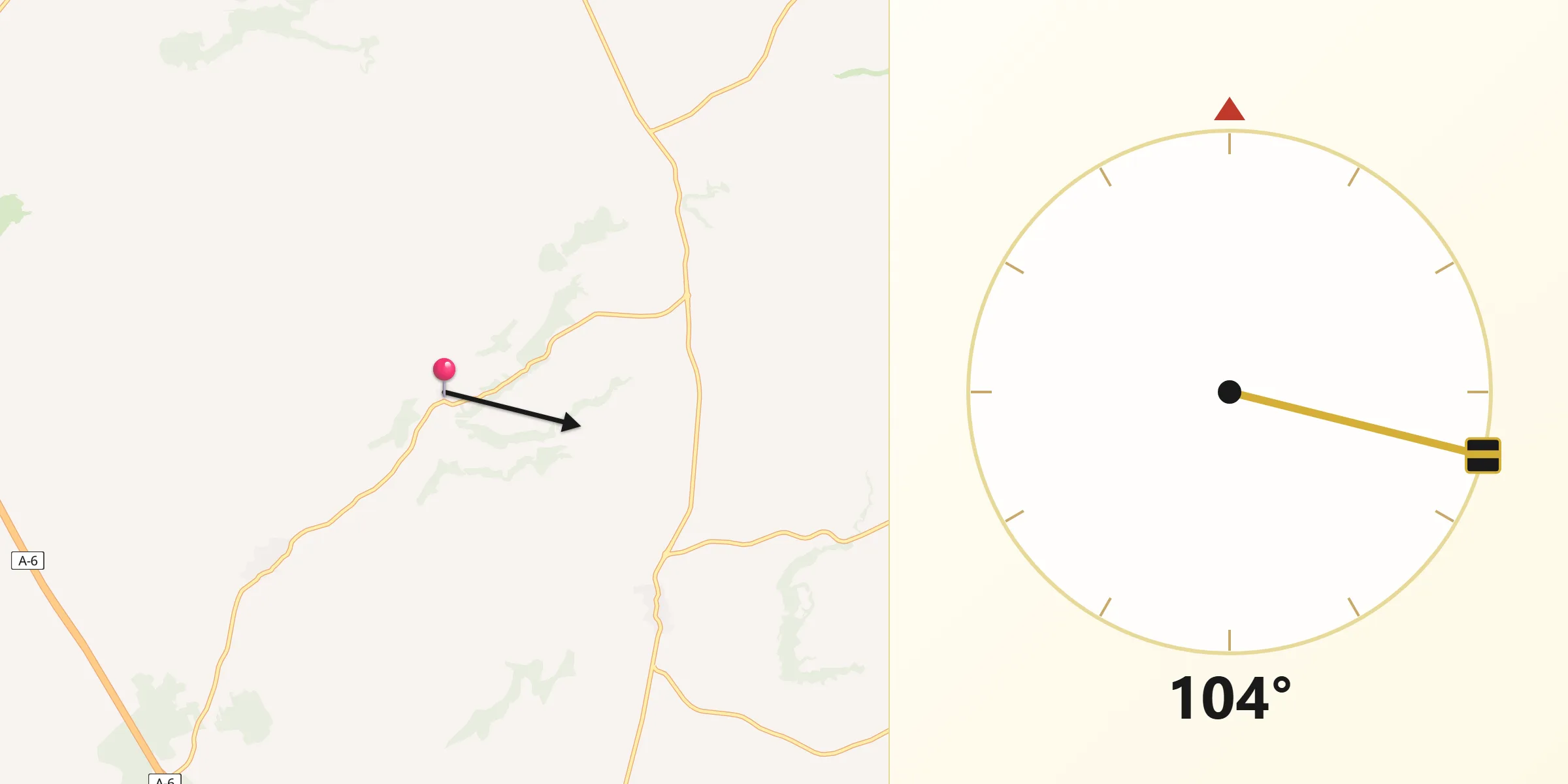 Dirección de la Qibla desde Berceruelo