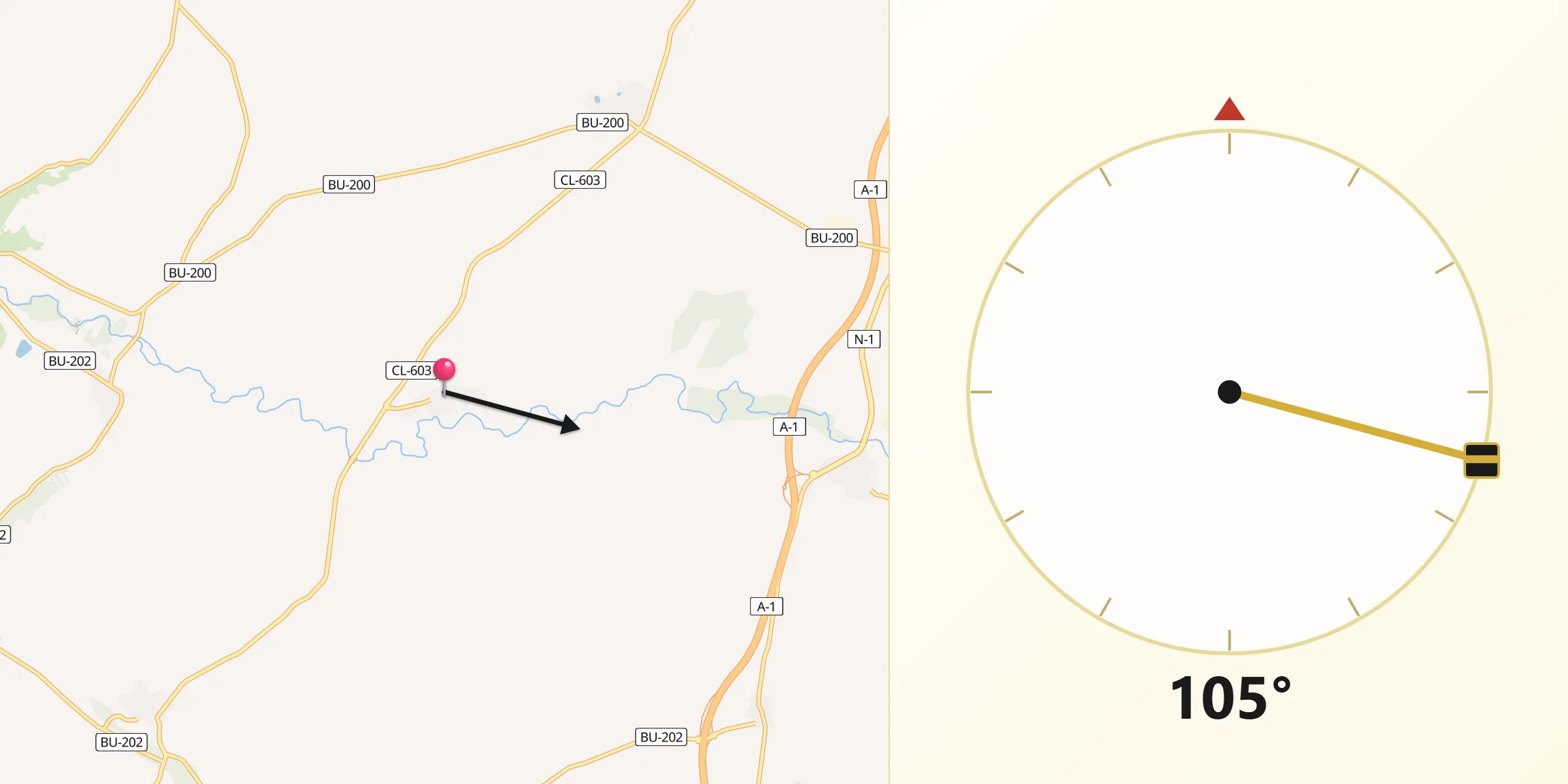Dirección de la Qibla desde Torregalindo