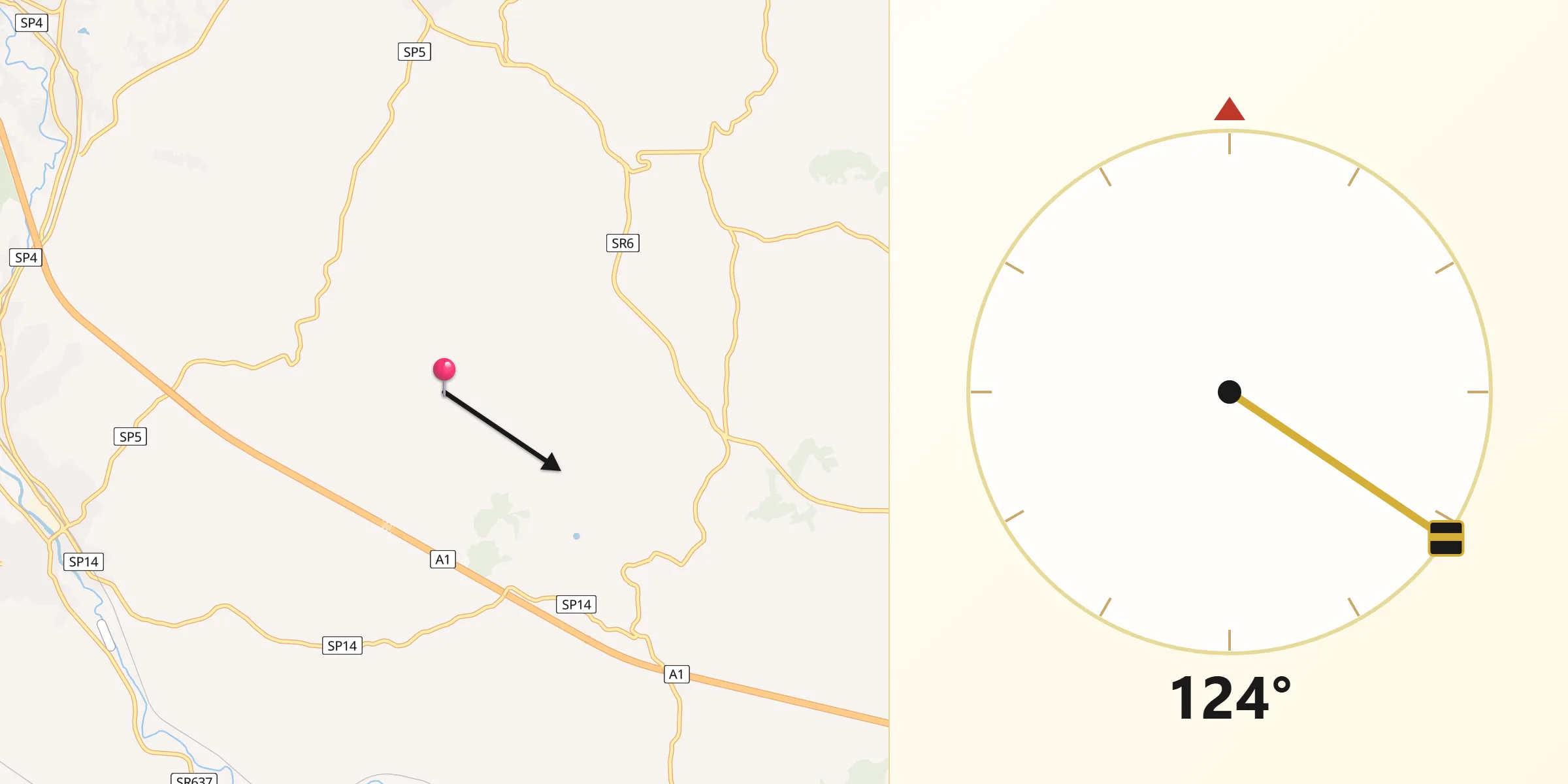 Direzione della Qibla da Arnara