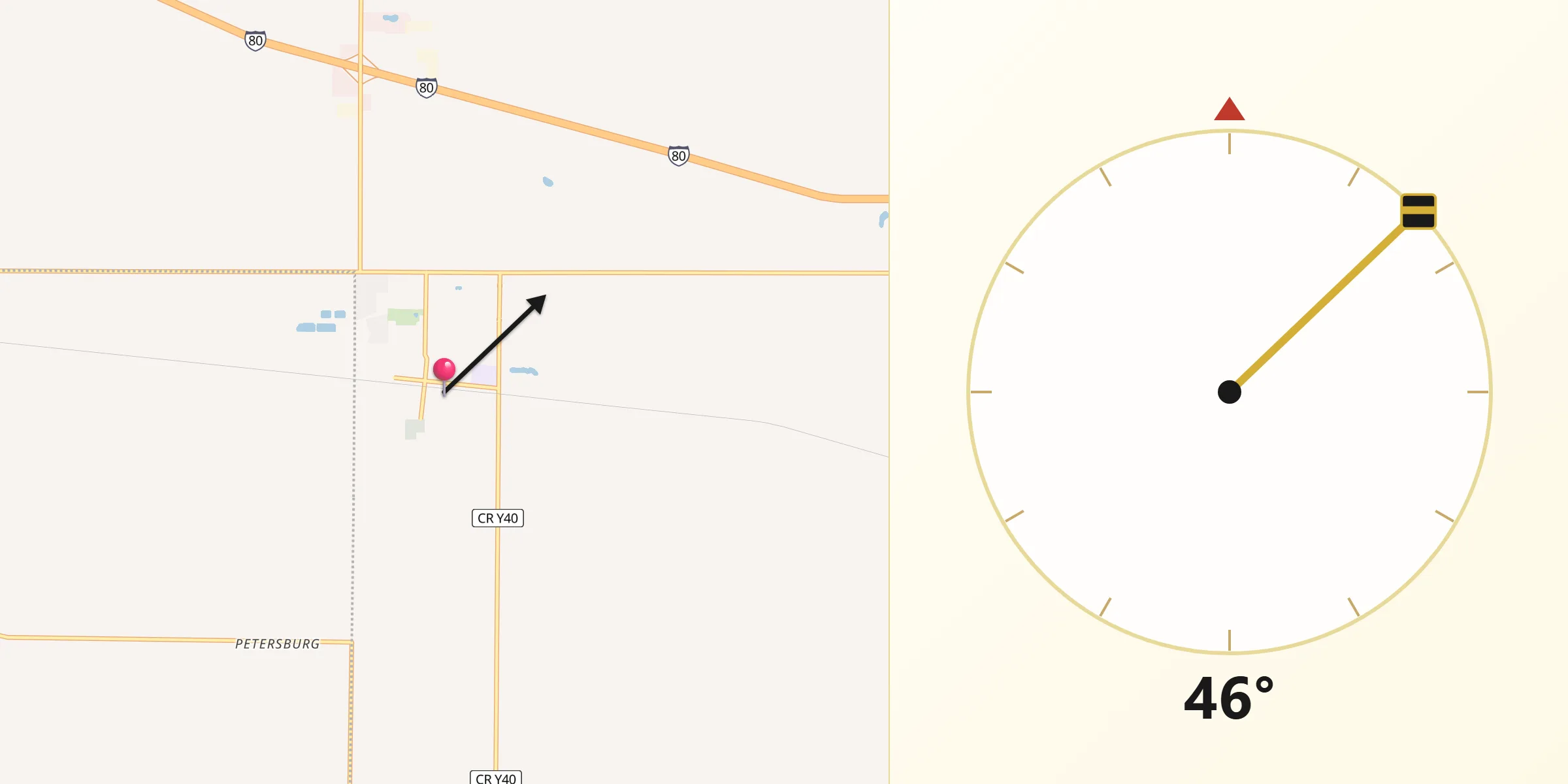 Qibla Direction from Walcott
