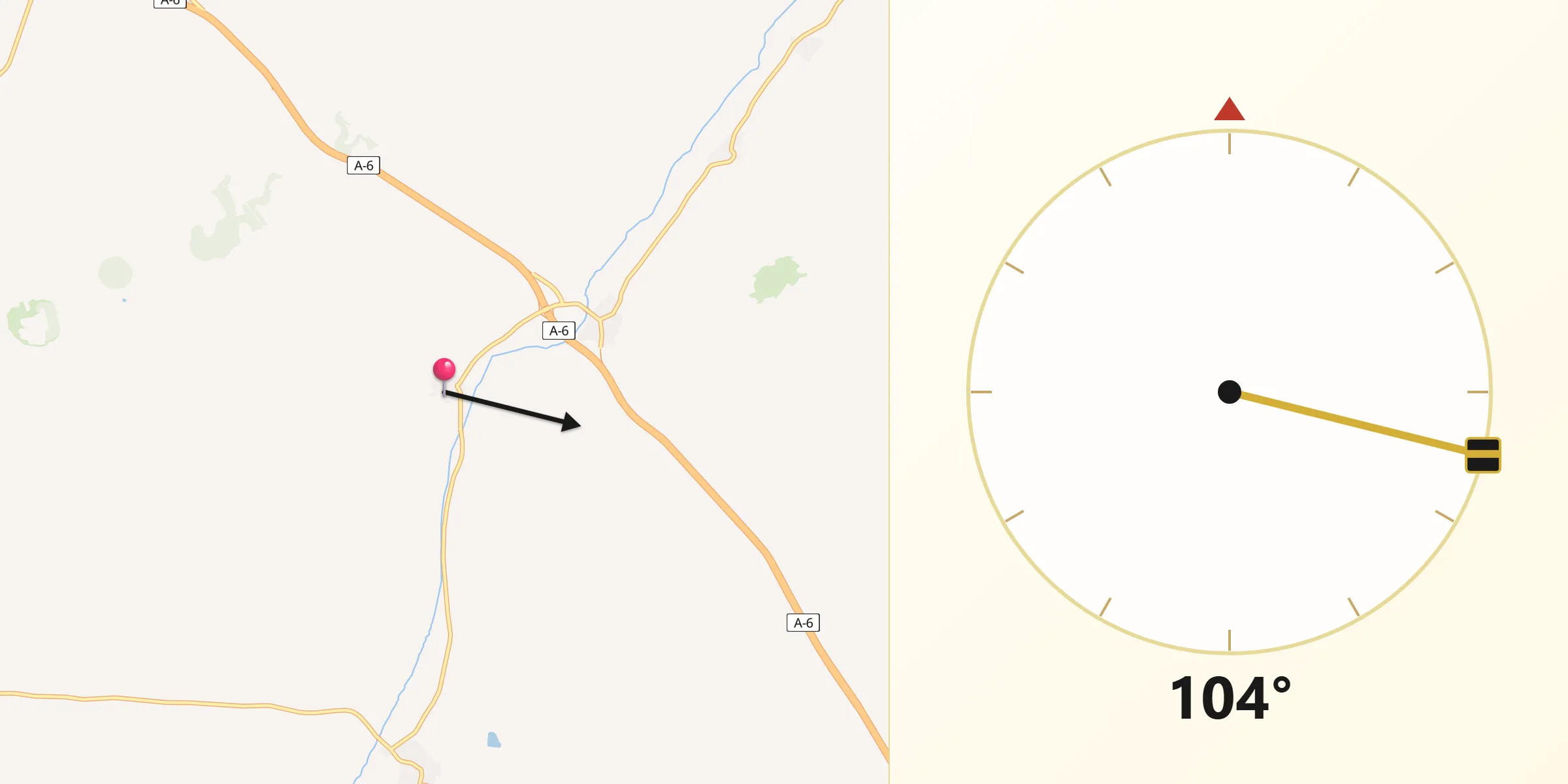 Dirección de la Qibla desde Marzales