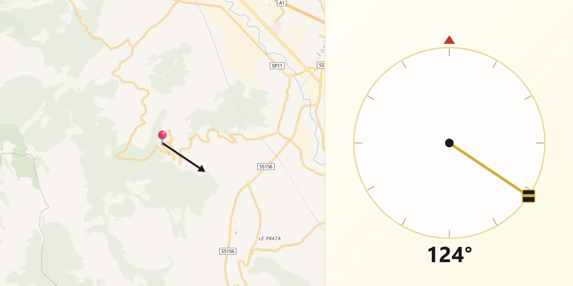 Direzione della Qibla da Patrica