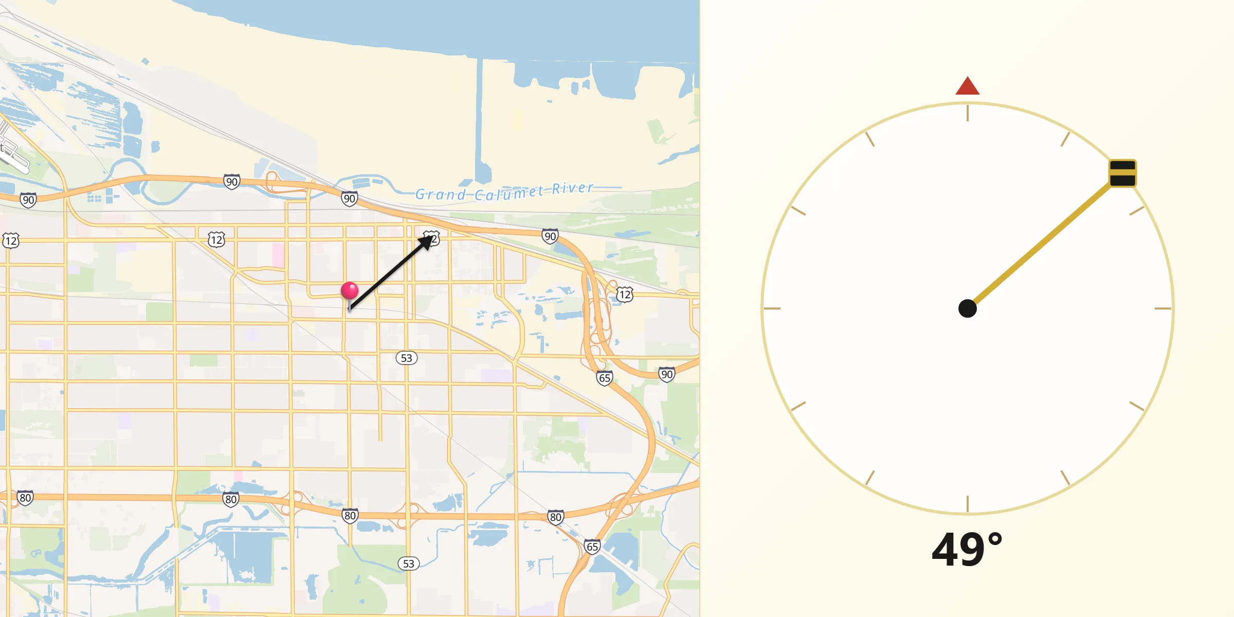Qibla Direction from Gary
