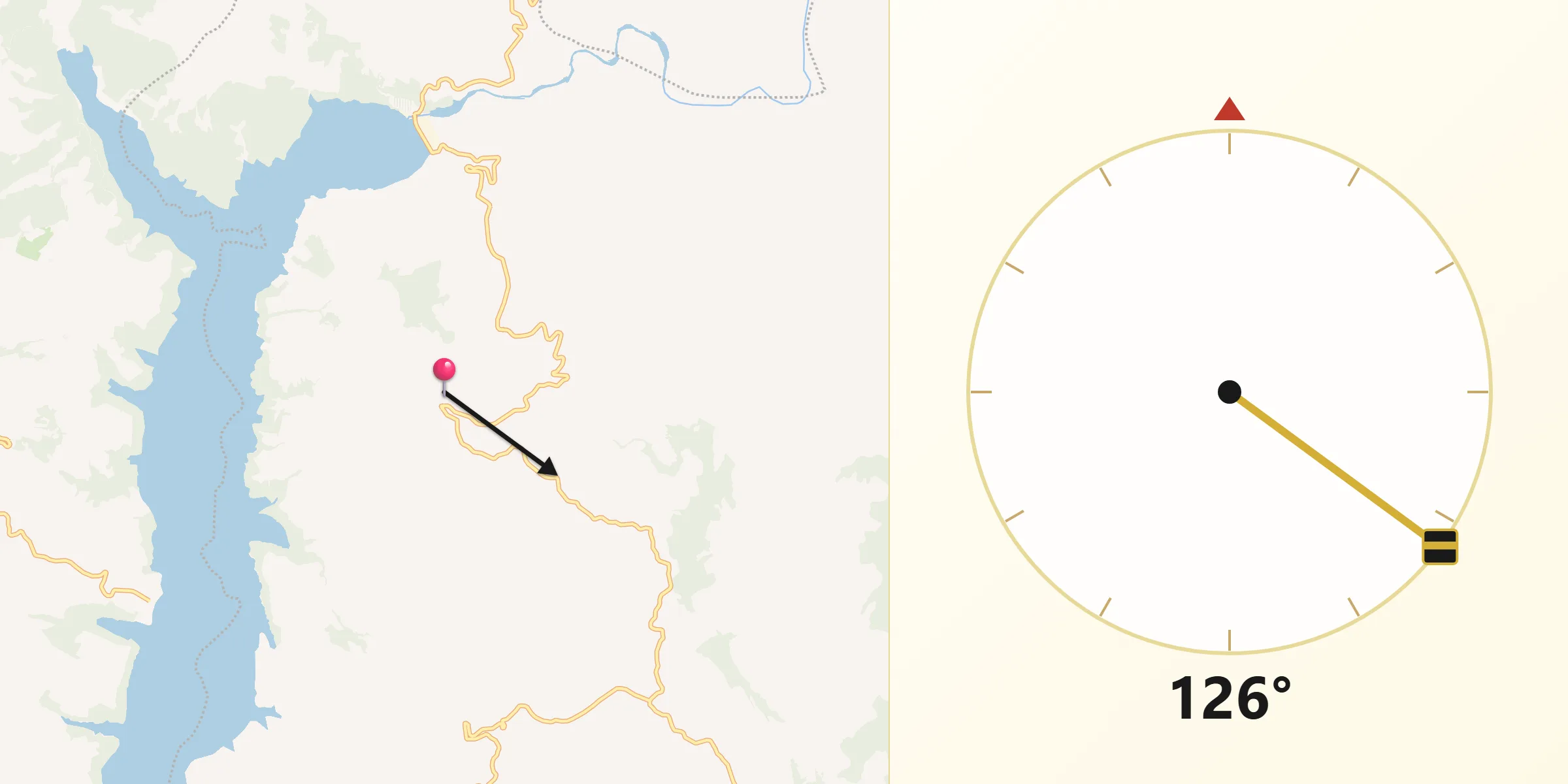 Direzione della Qibla da Carlantino