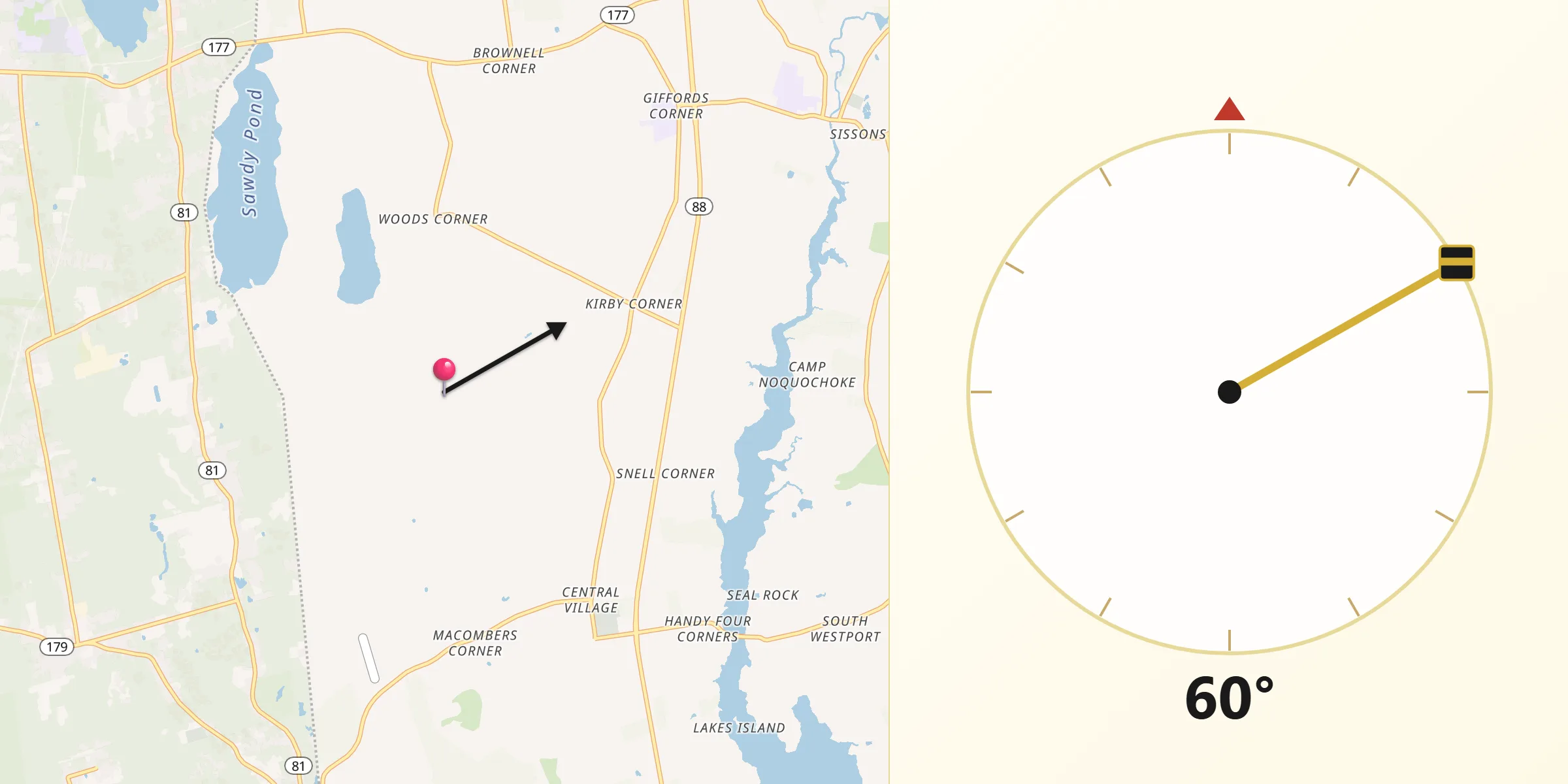 Qibla Direction from Dartmouth