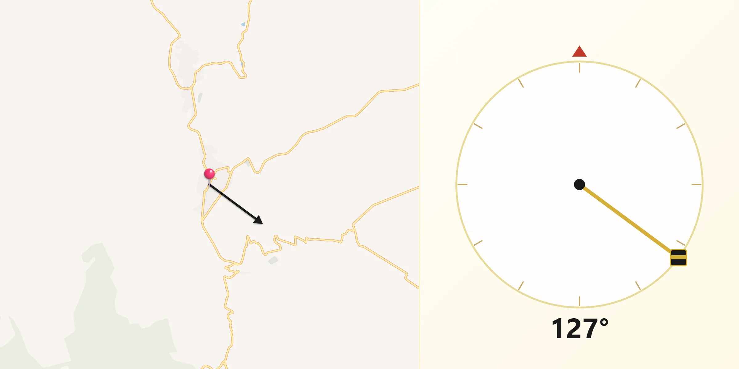 Direzione della Qibla da Casalvecchio di Puglia