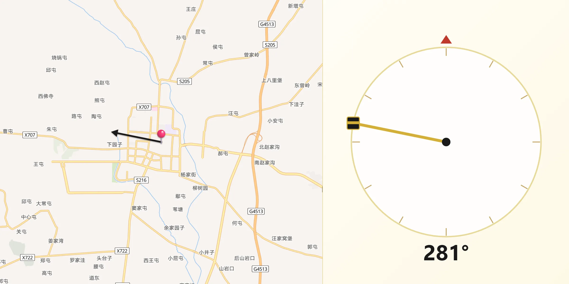从北镇市朝向麦加的方向