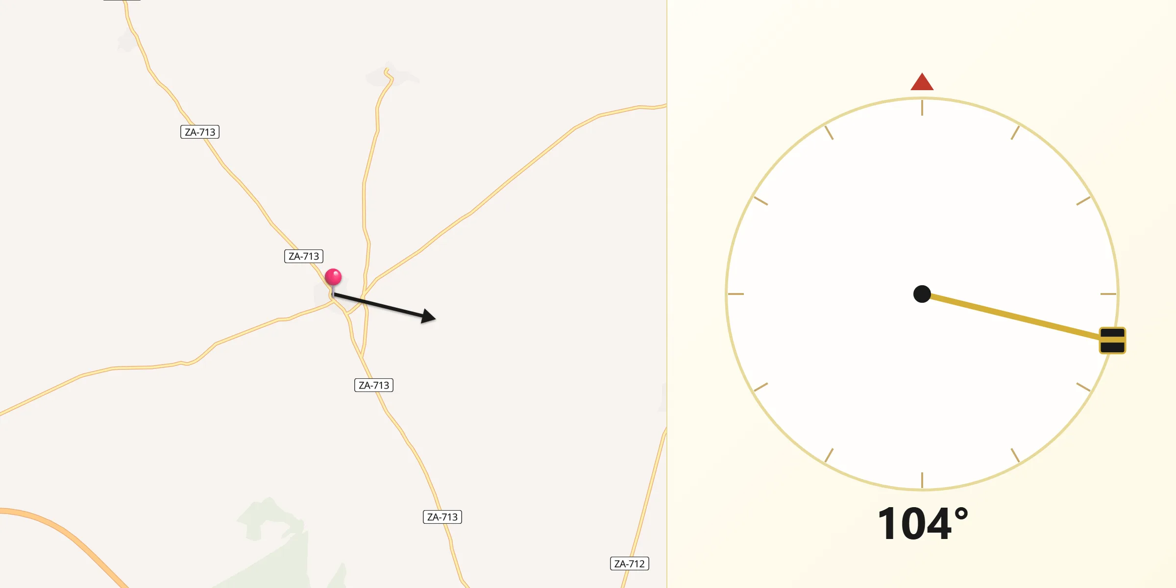 Dirección de la Qibla desde Pozoantiguo