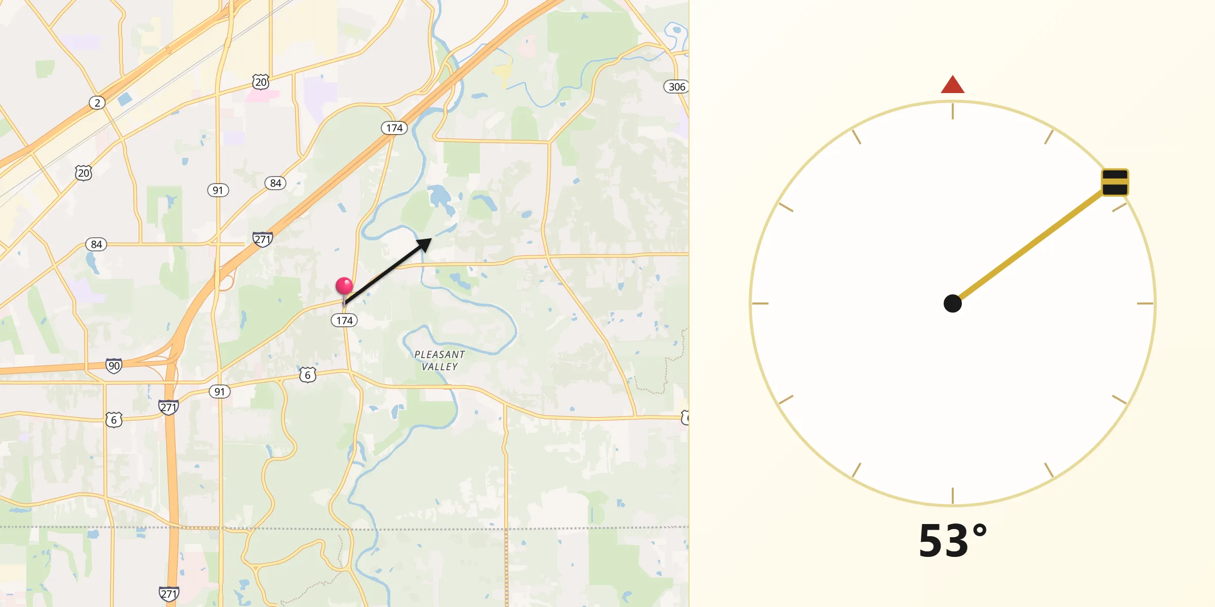 Qibla Direction from Willoughby Hills
