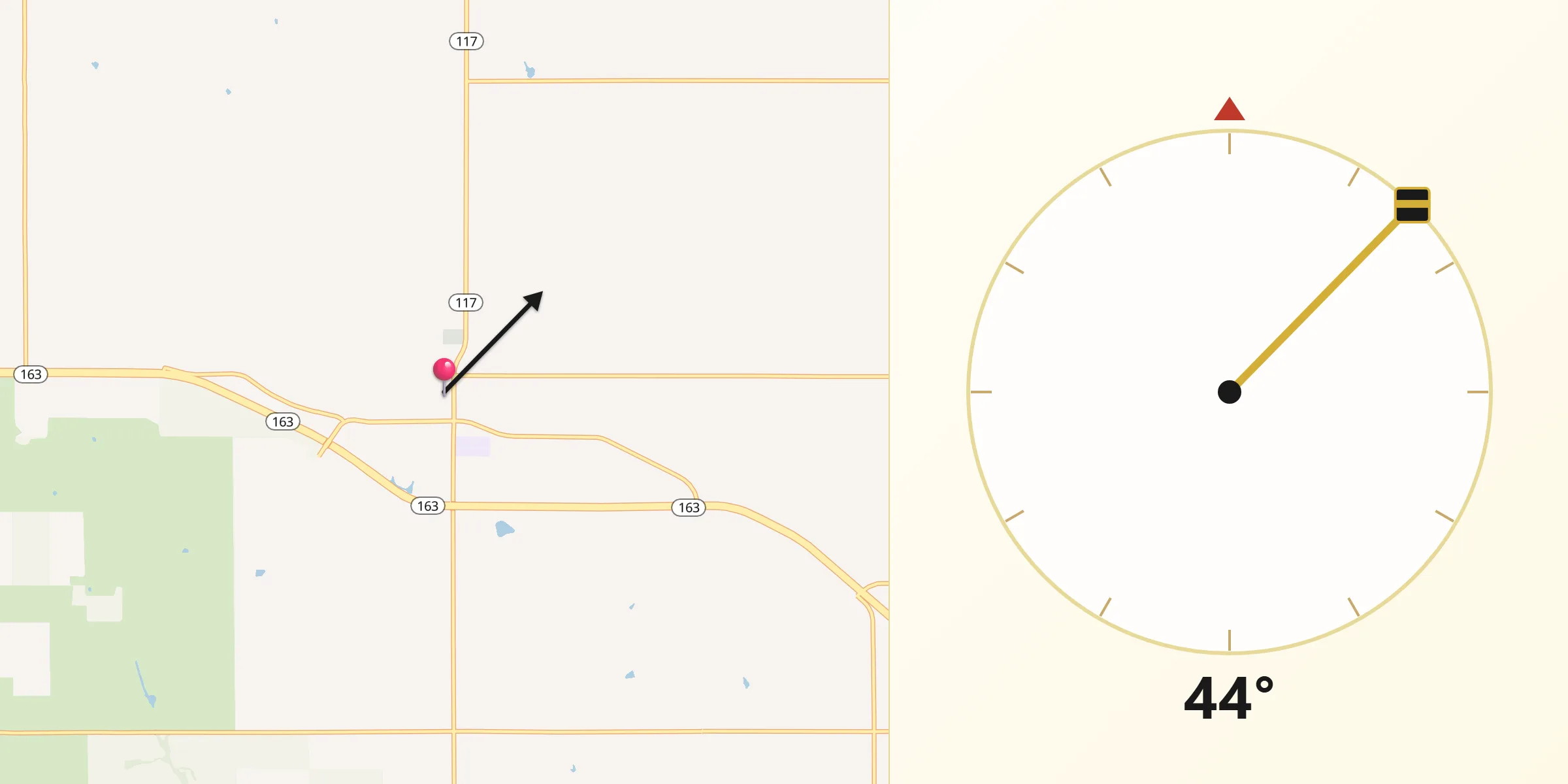 Qibla Direction from Prairie City