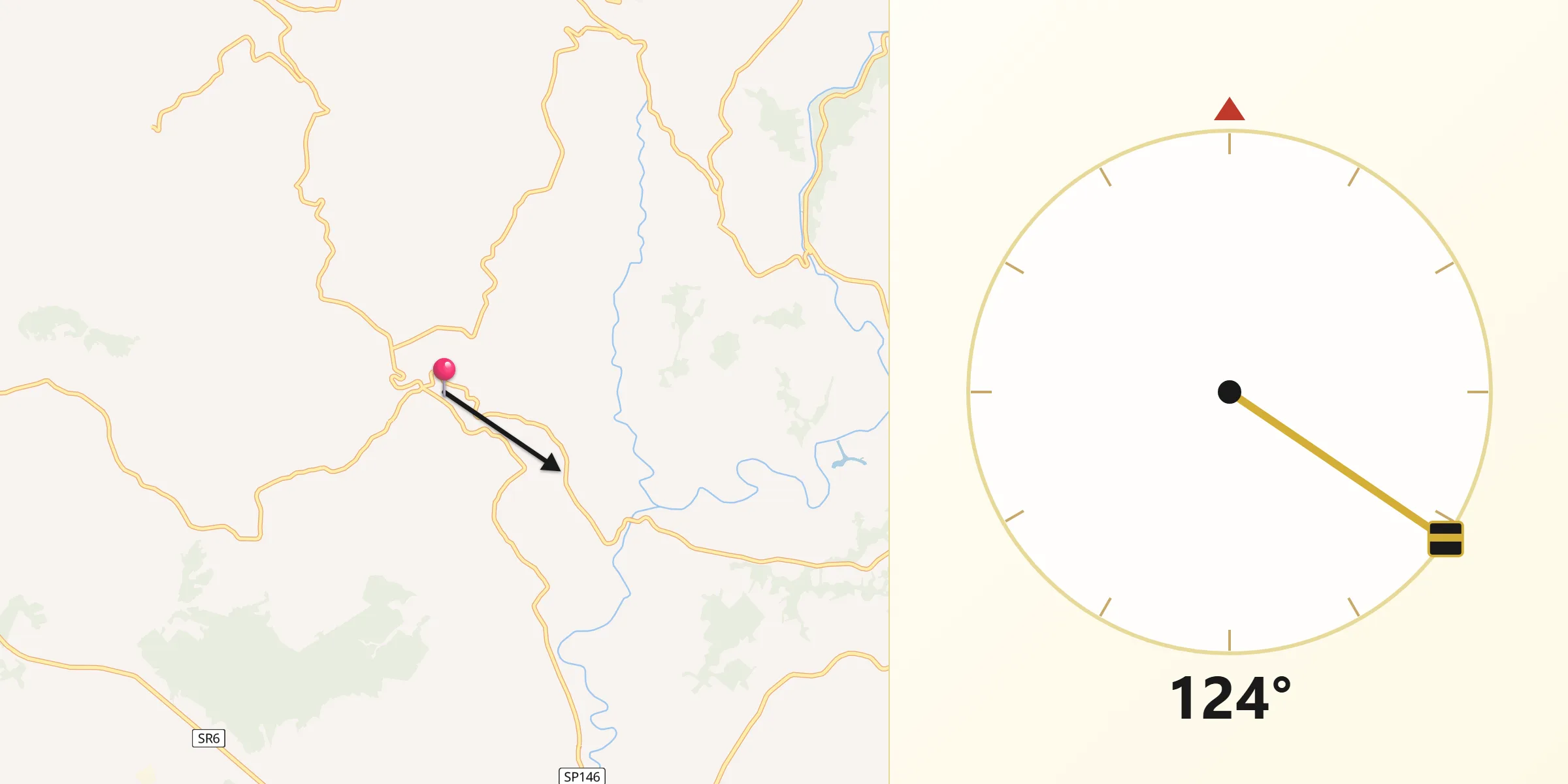Direzione della Qibla da Strangolagalli