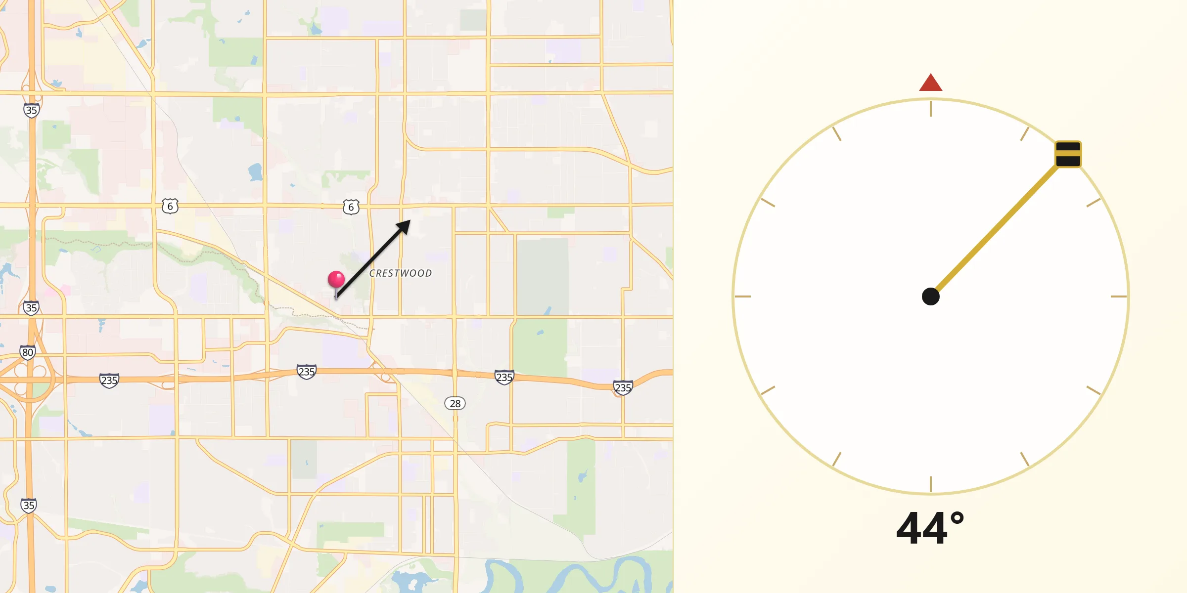Qibla Direction from Clive