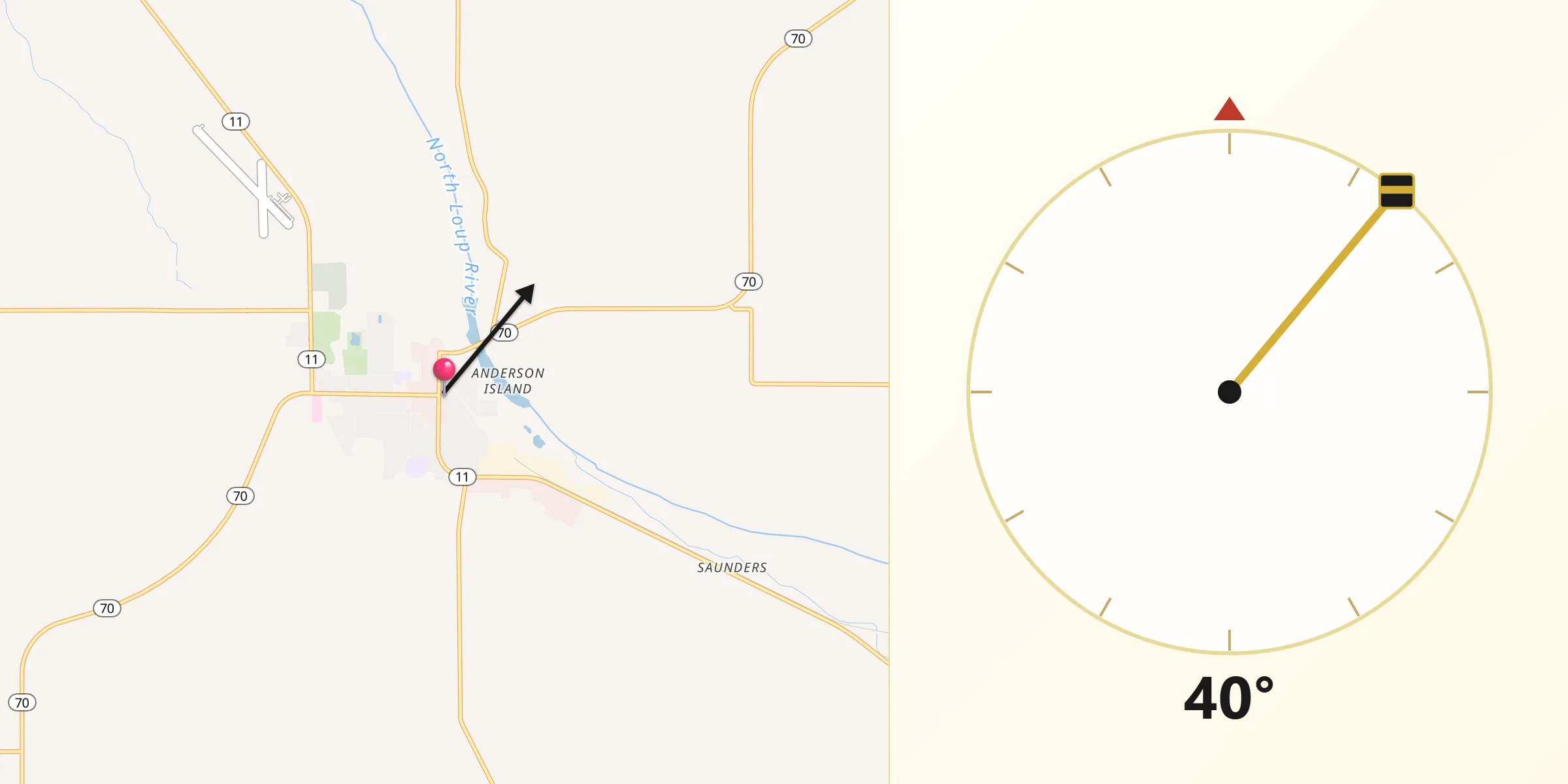 Qibla Direction from Ord