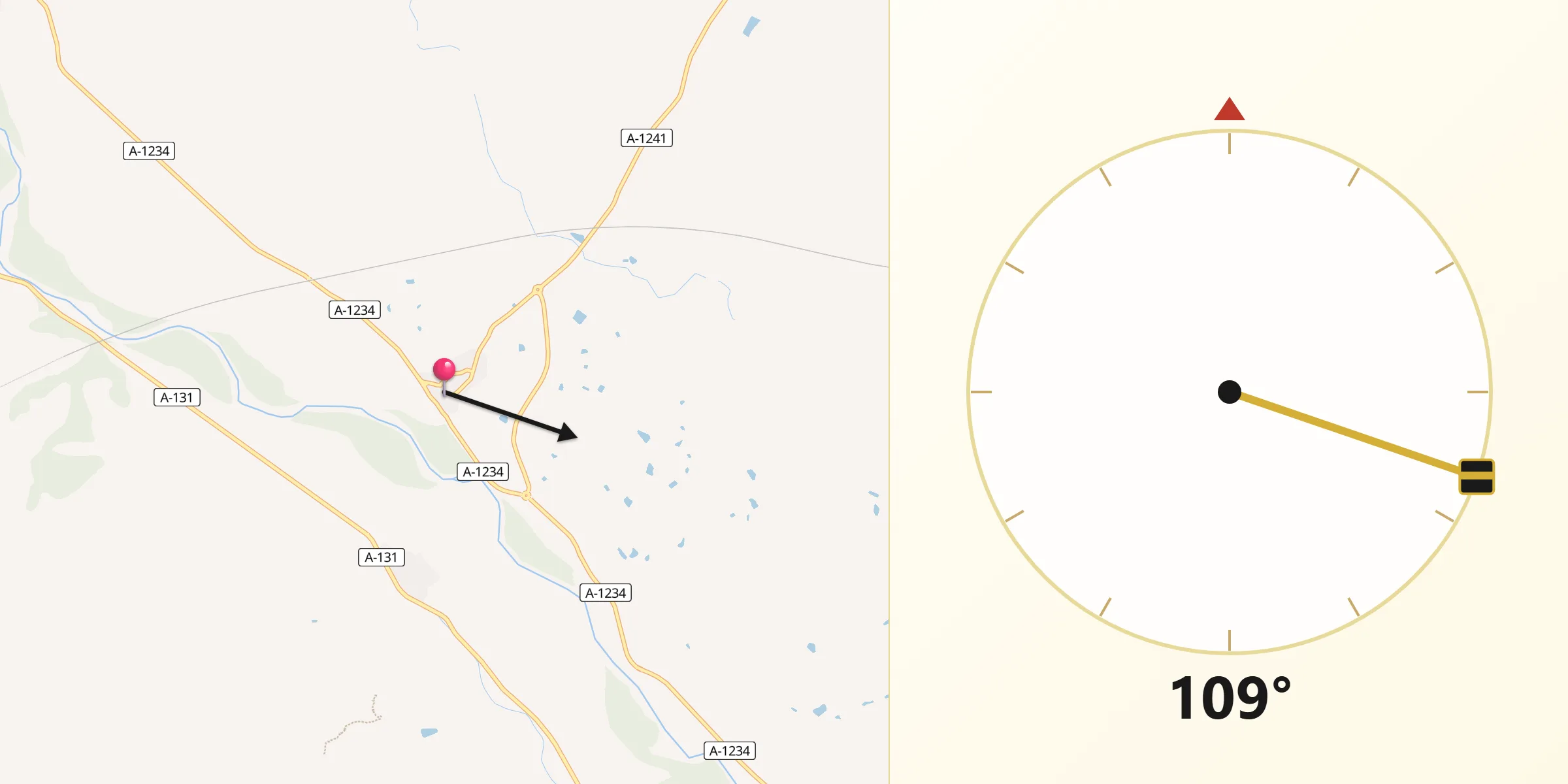 Dirección de la Qibla desde Zaidín