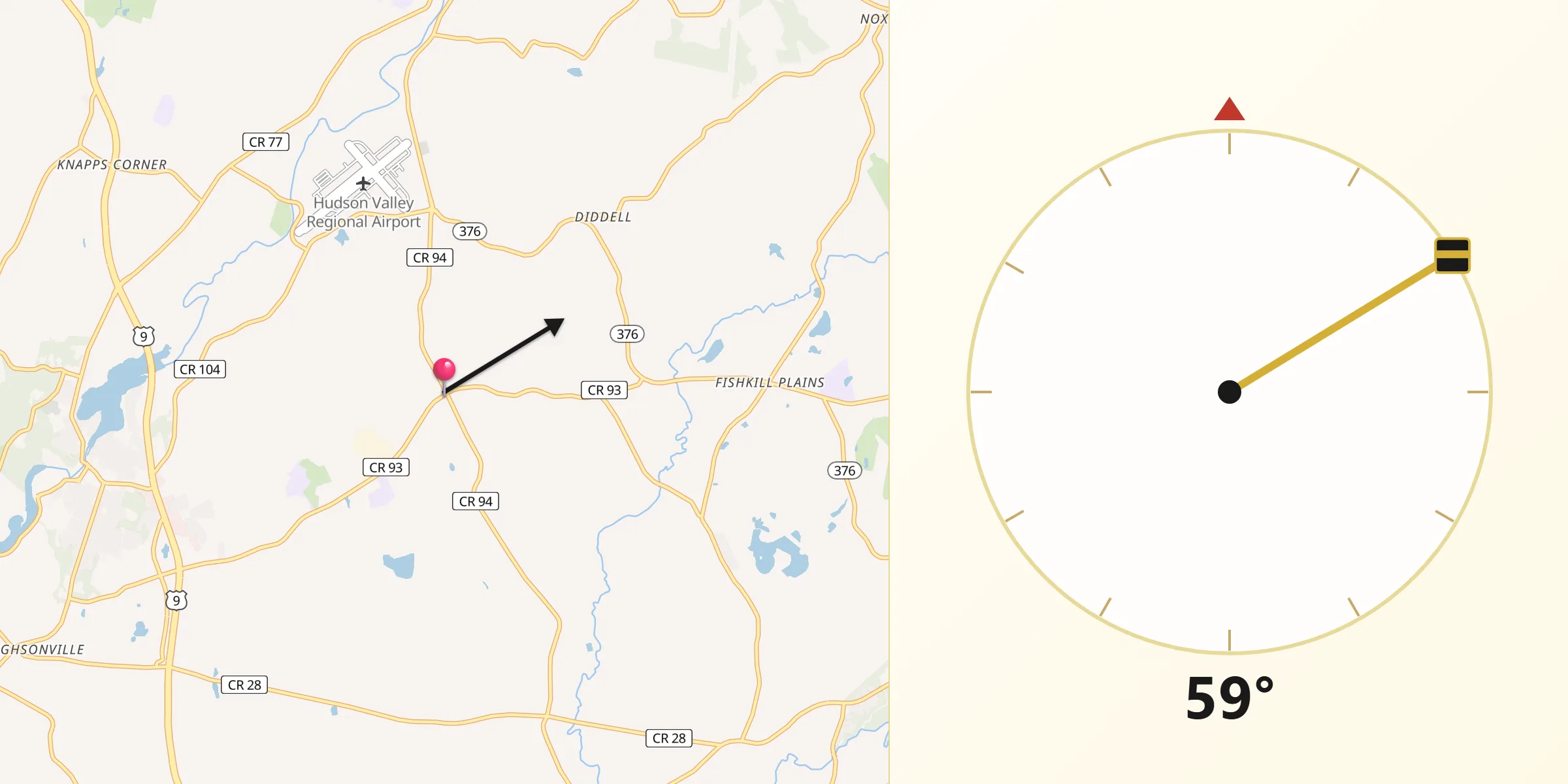 Qibla Direction from Myers Corner