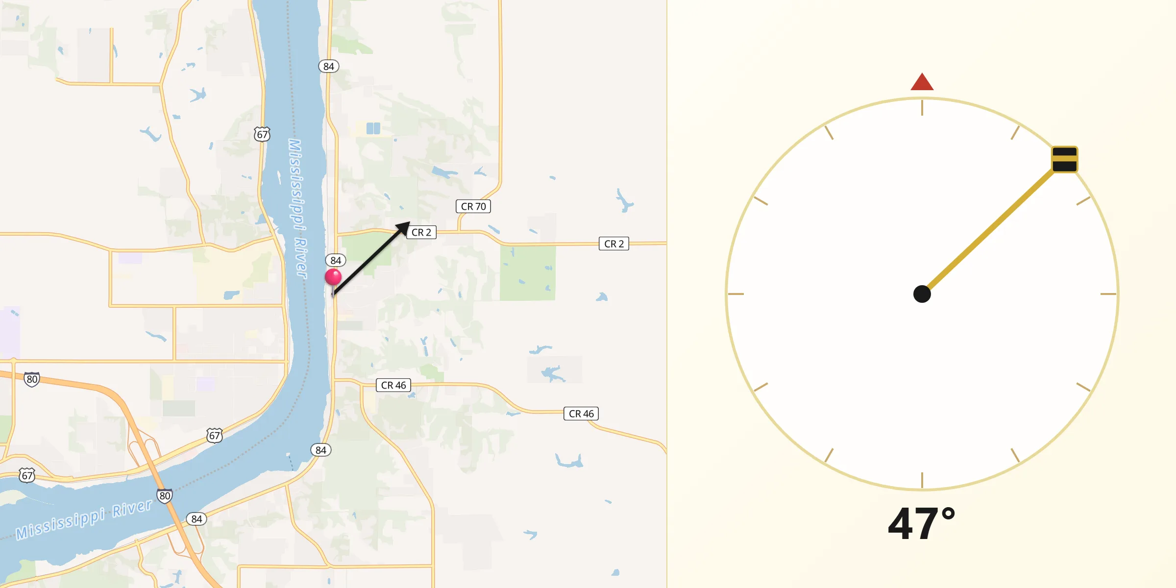 Qibla Direction from Port Byron