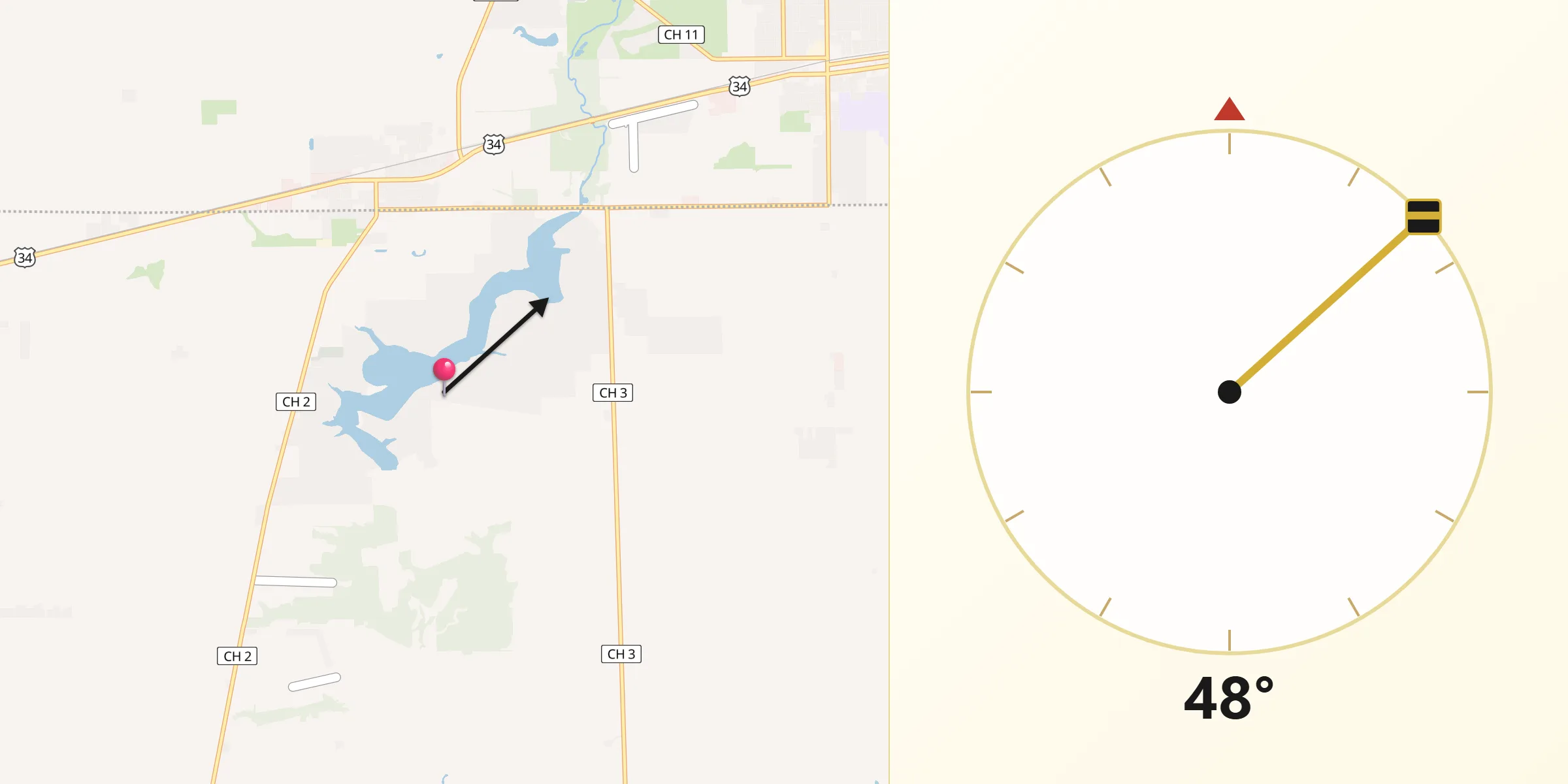 Qibla Direction from Lake Holiday