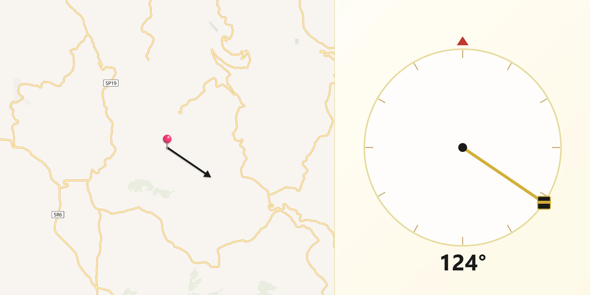 Direzione della Qibla da Provincia di Frosinone