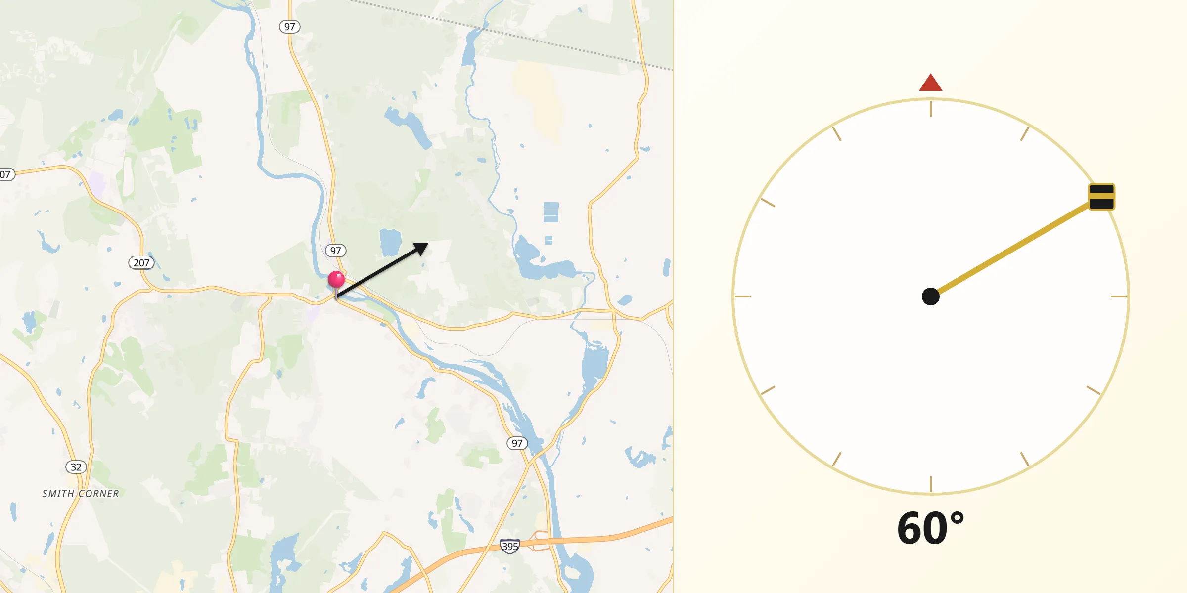 Qibla Direction from Baltic
