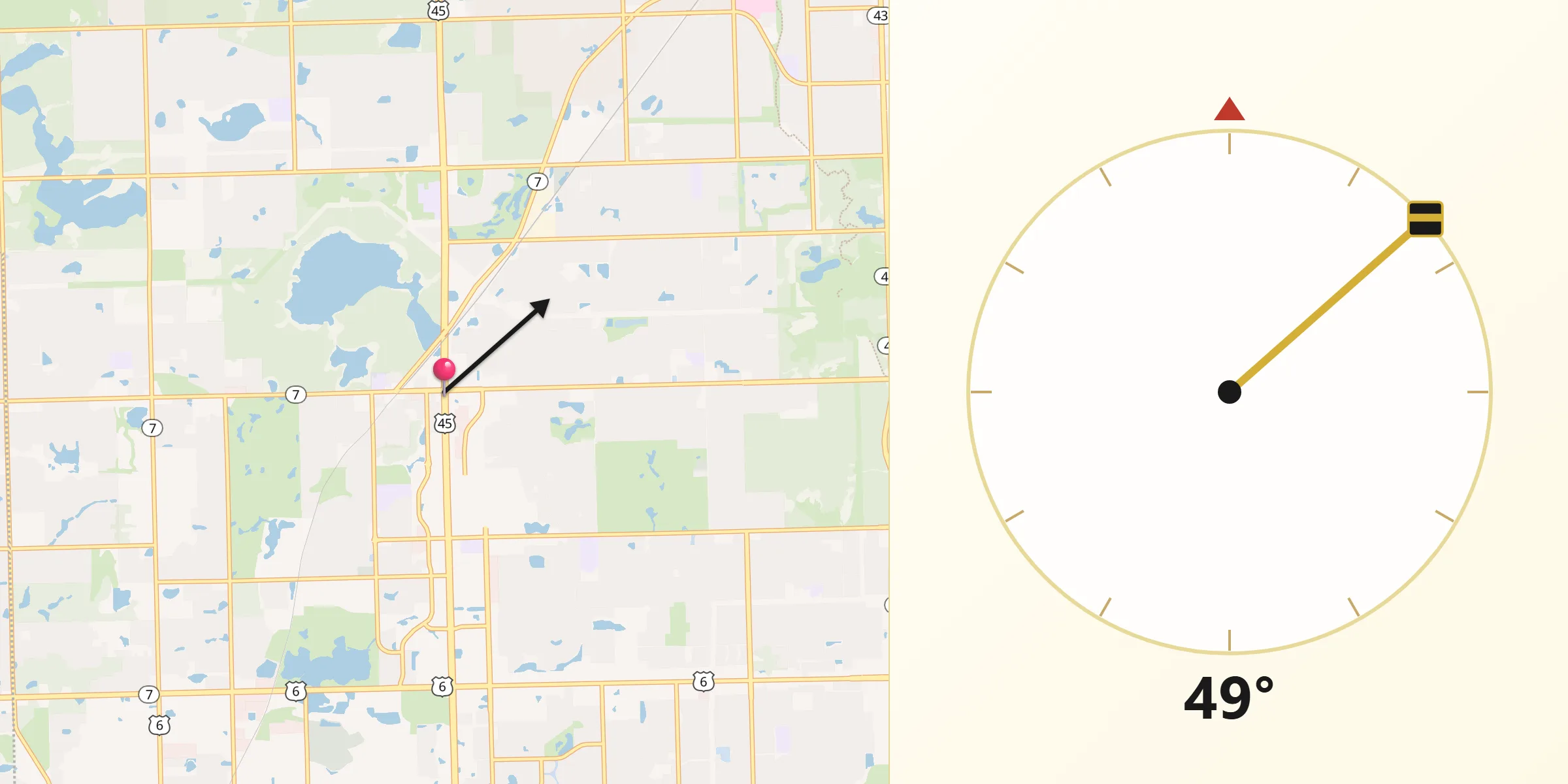 Qibla Direction from Orland Park