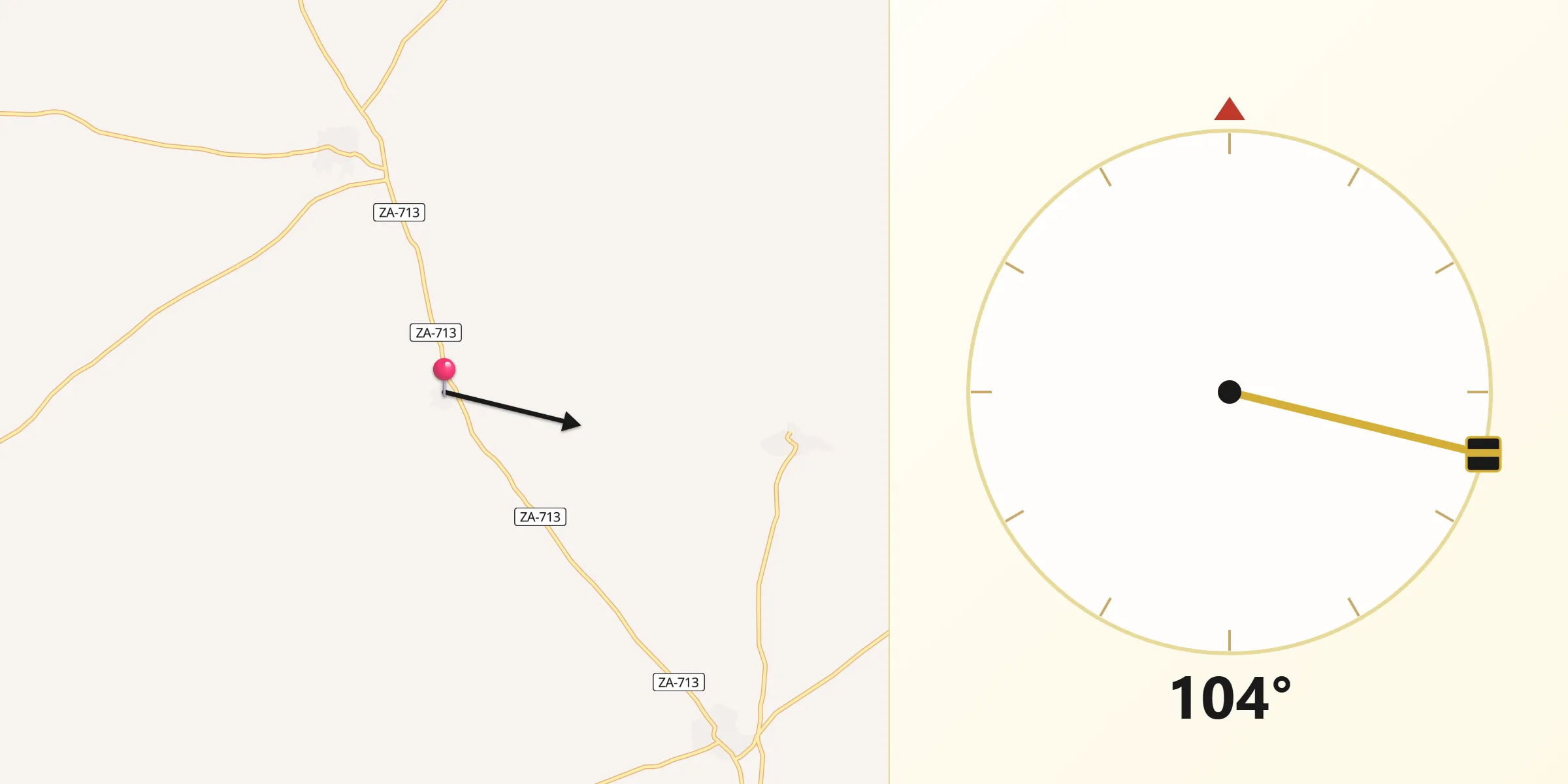 Dirección de la Qibla desde Fuentesecas