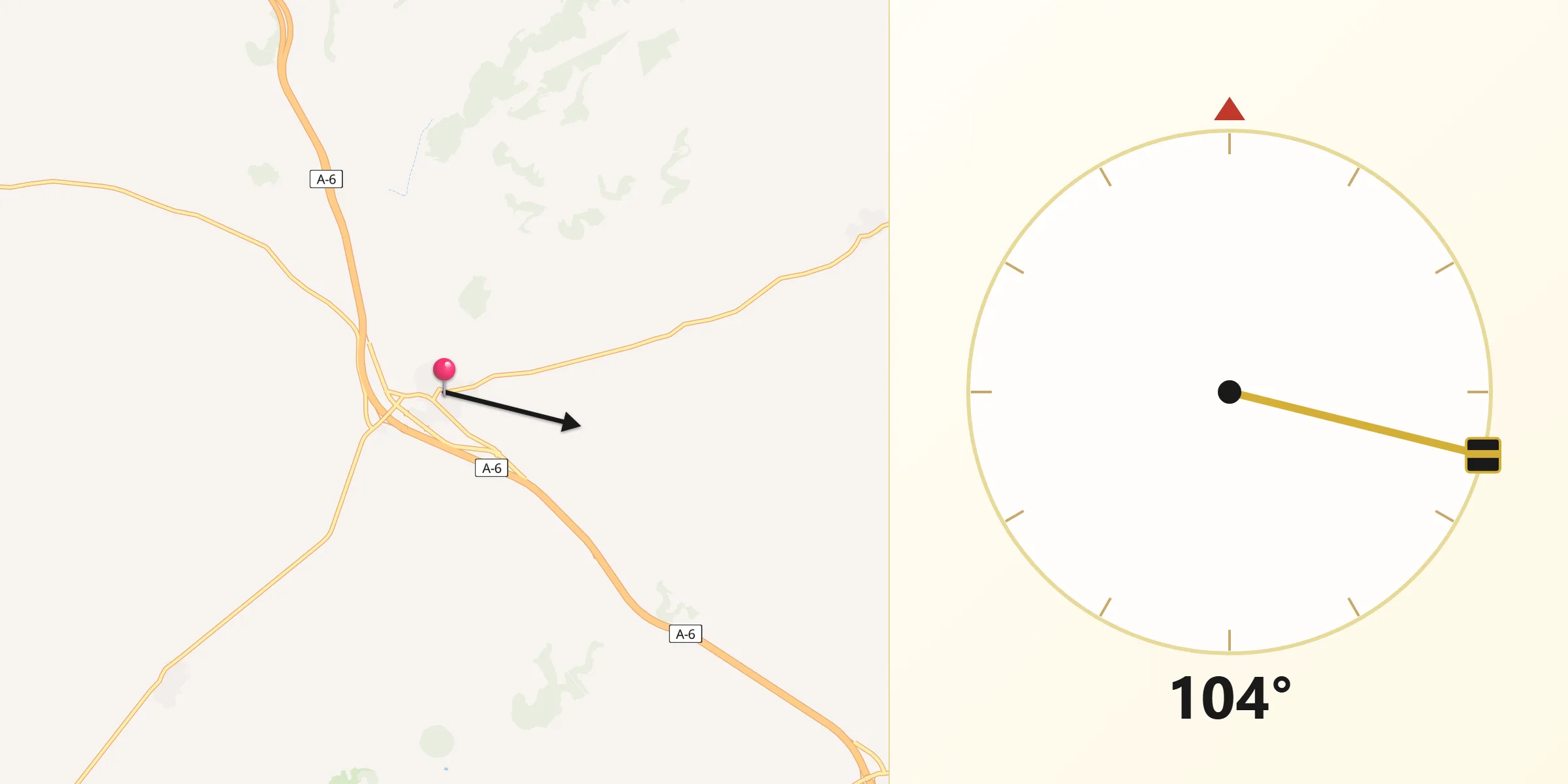 Dirección de la Qibla desde Mota del Marqués