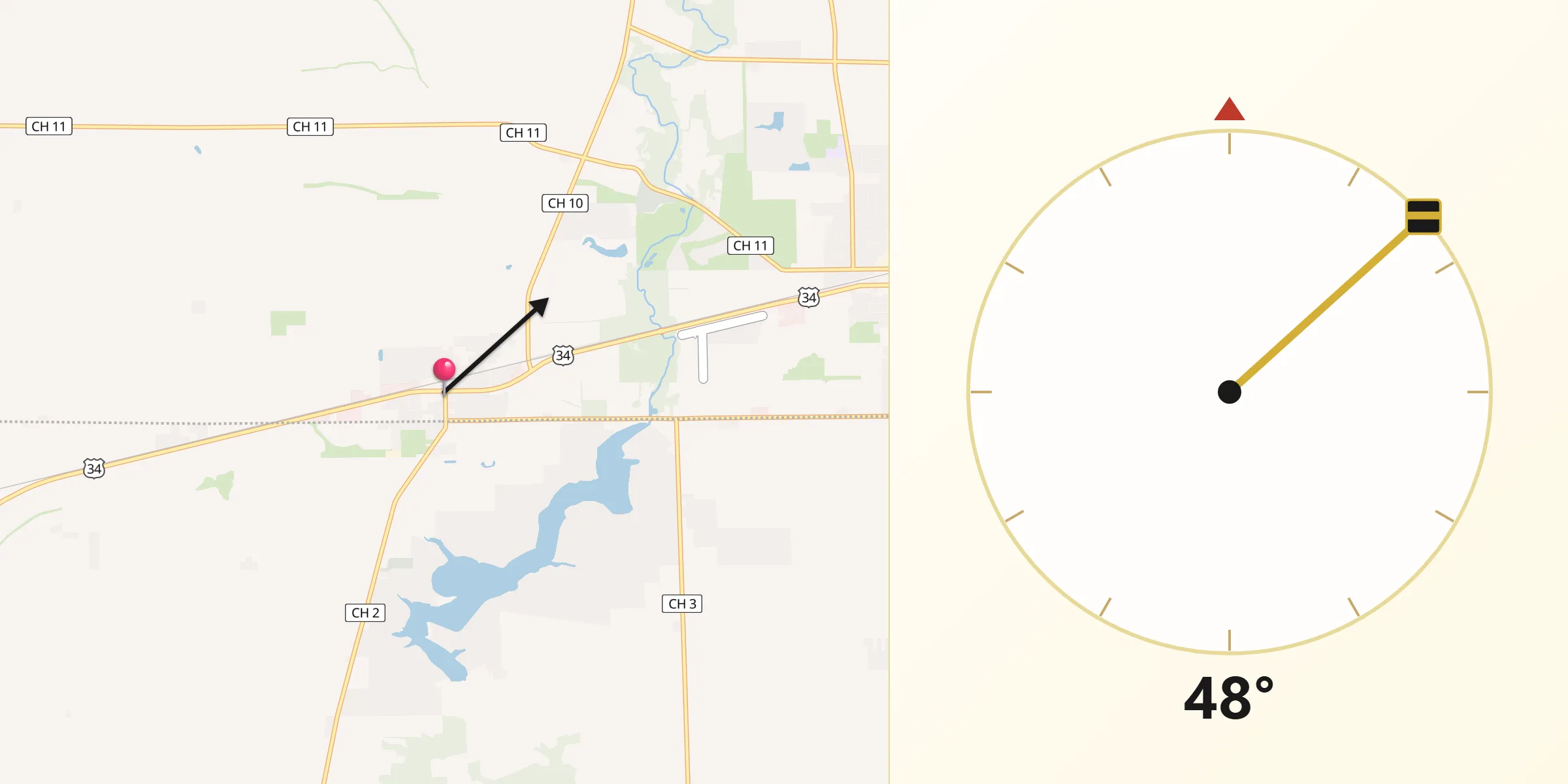 Qibla Direction from Somonauk