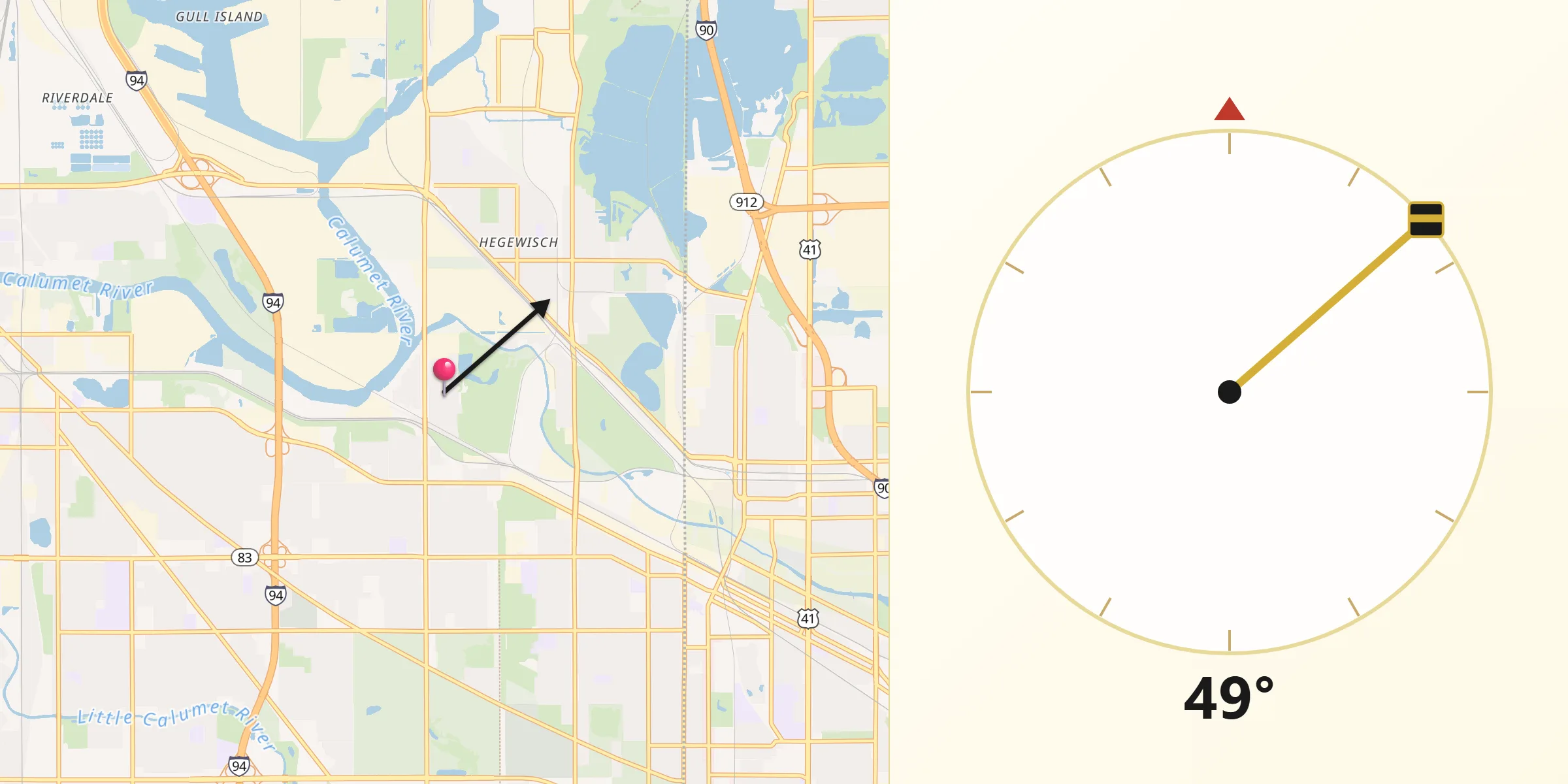 Qibla Direction from Burnham