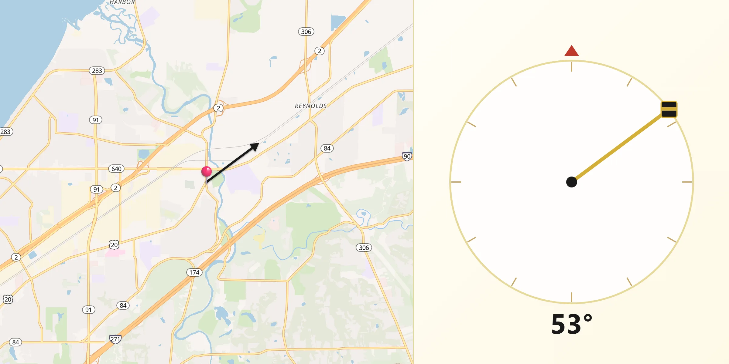 Qibla Direction from Willoughby